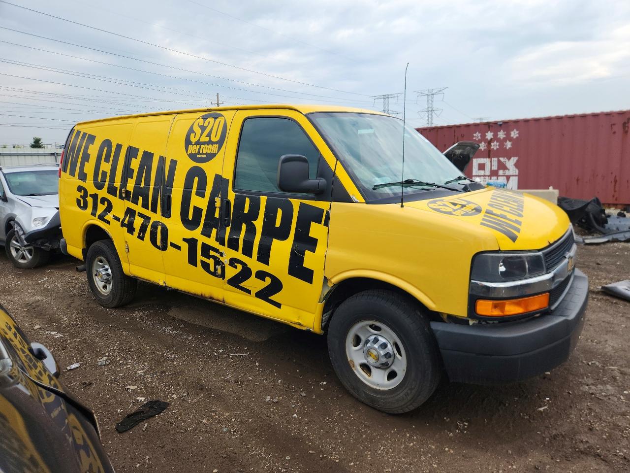 2015 Chevrolet Express G2500 Yellow vin: 1GCWGFCF3F1253695