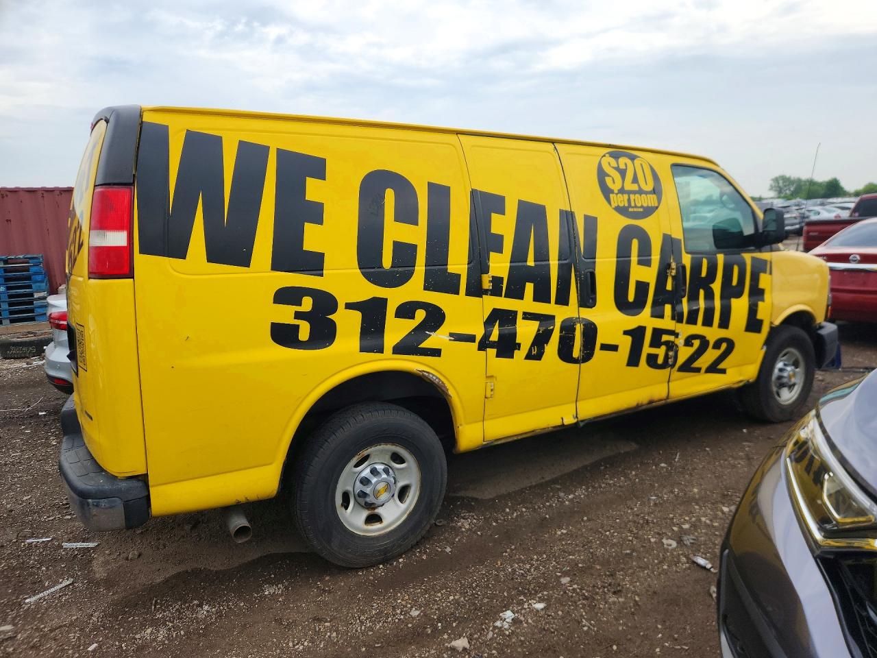 2015 Chevrolet Express G2500 Yellow vin: 1GCWGFCF3F1253695