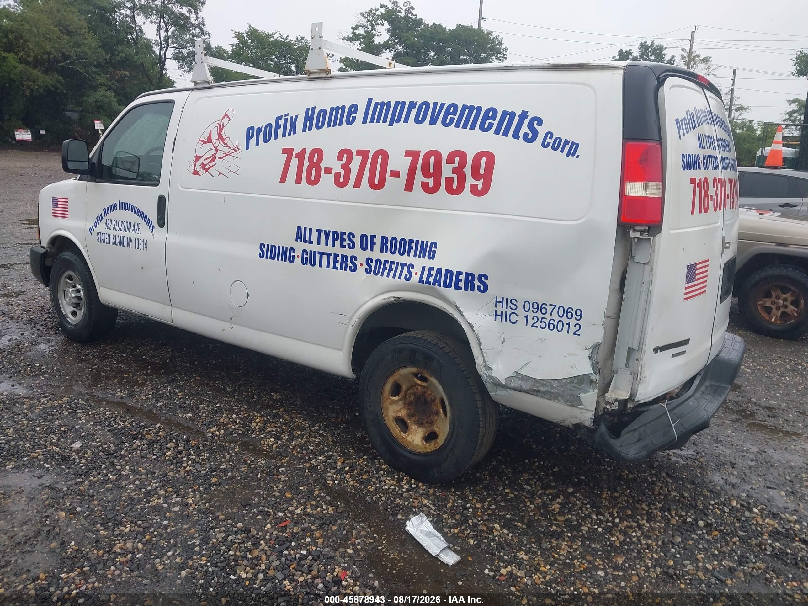 2015 Chevrolet Express 2500 Work Van Белый vin: 1GCWGFCFXF1262460