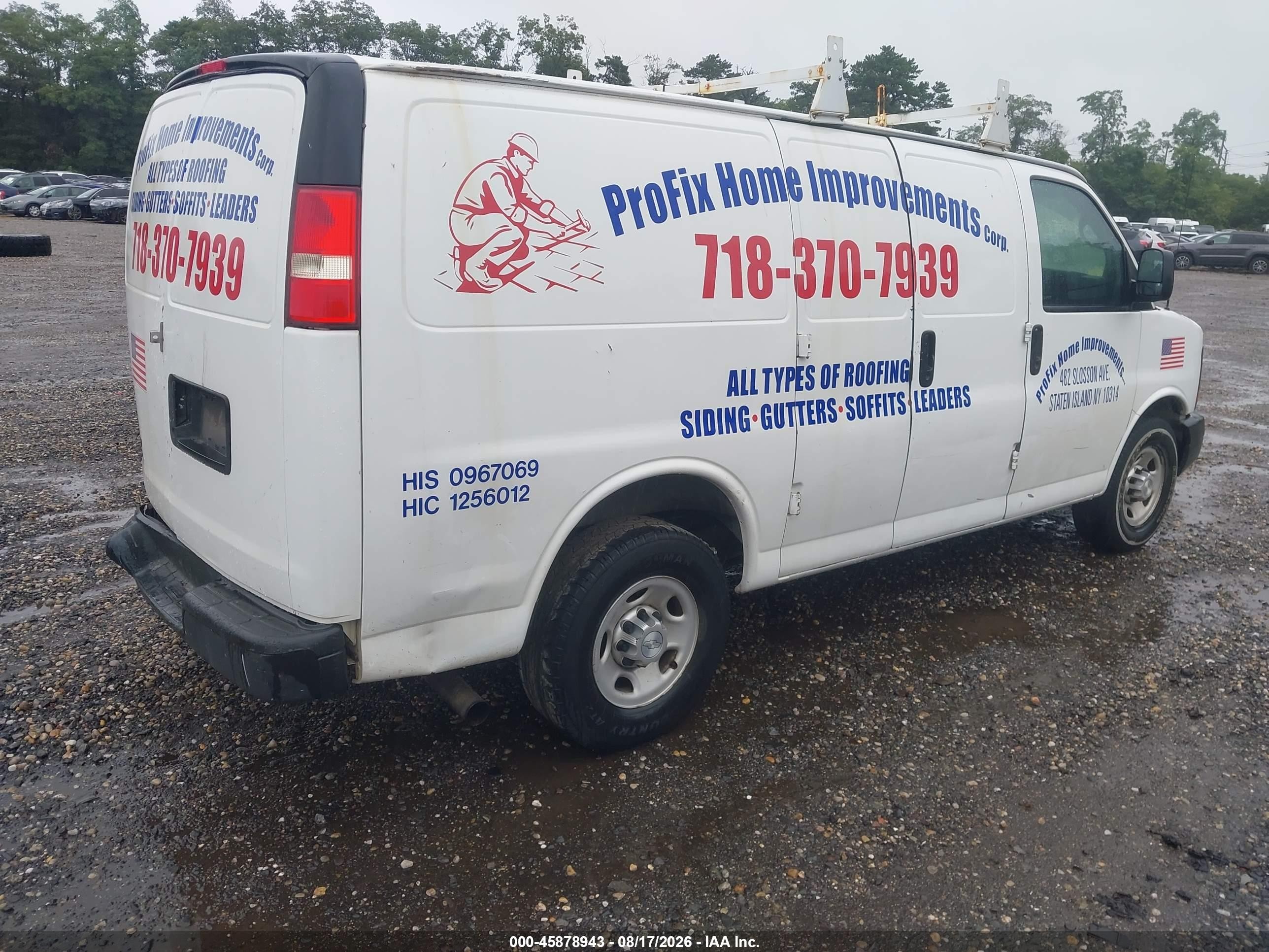 2015 Chevrolet Express 2500 Work Van Белый vin: 1GCWGFCFXF1262460