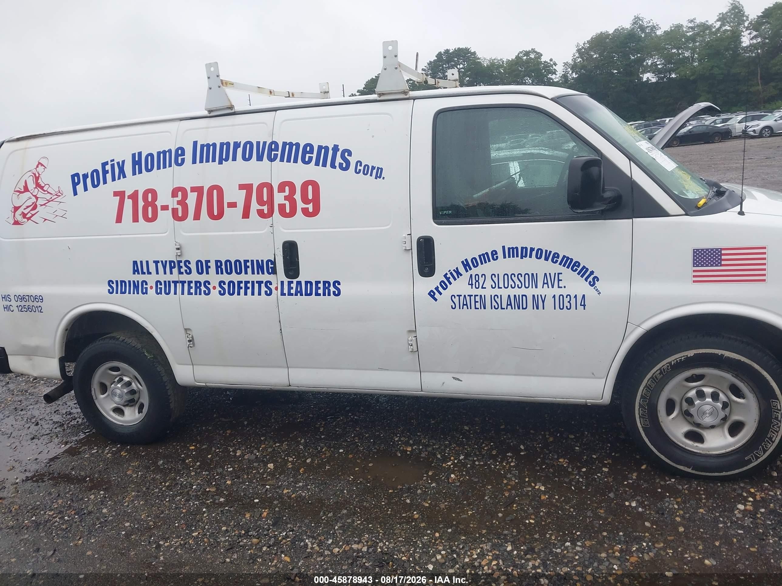 2015 Chevrolet Express 2500 Work Van Белый vin: 1GCWGFCFXF1262460