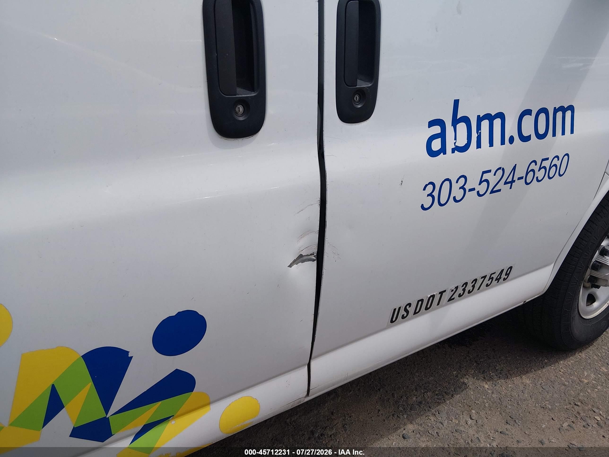 2015 Chevrolet Express 2500 Work Van White vin: 1GCWGFCG9F1226509