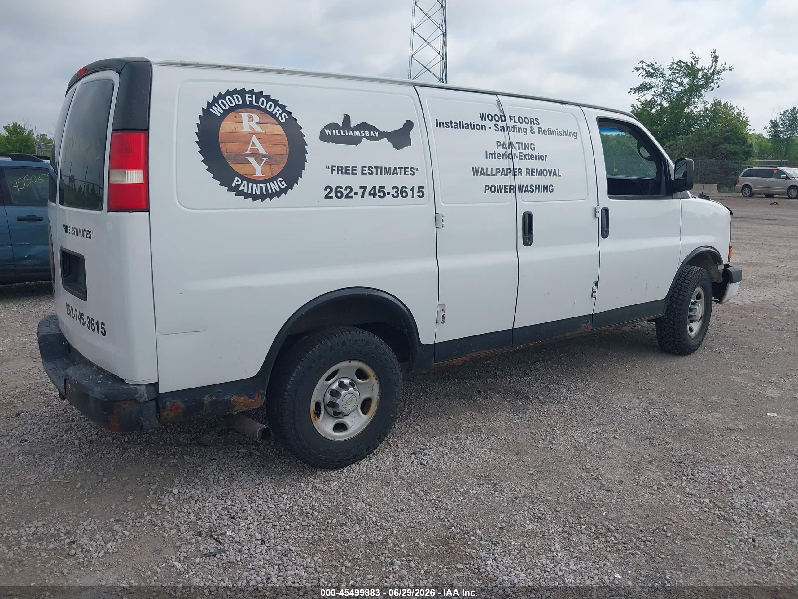 2012 Chevrolet Express 2500 Work Van White vin: 1GCWGFFA6C1140349