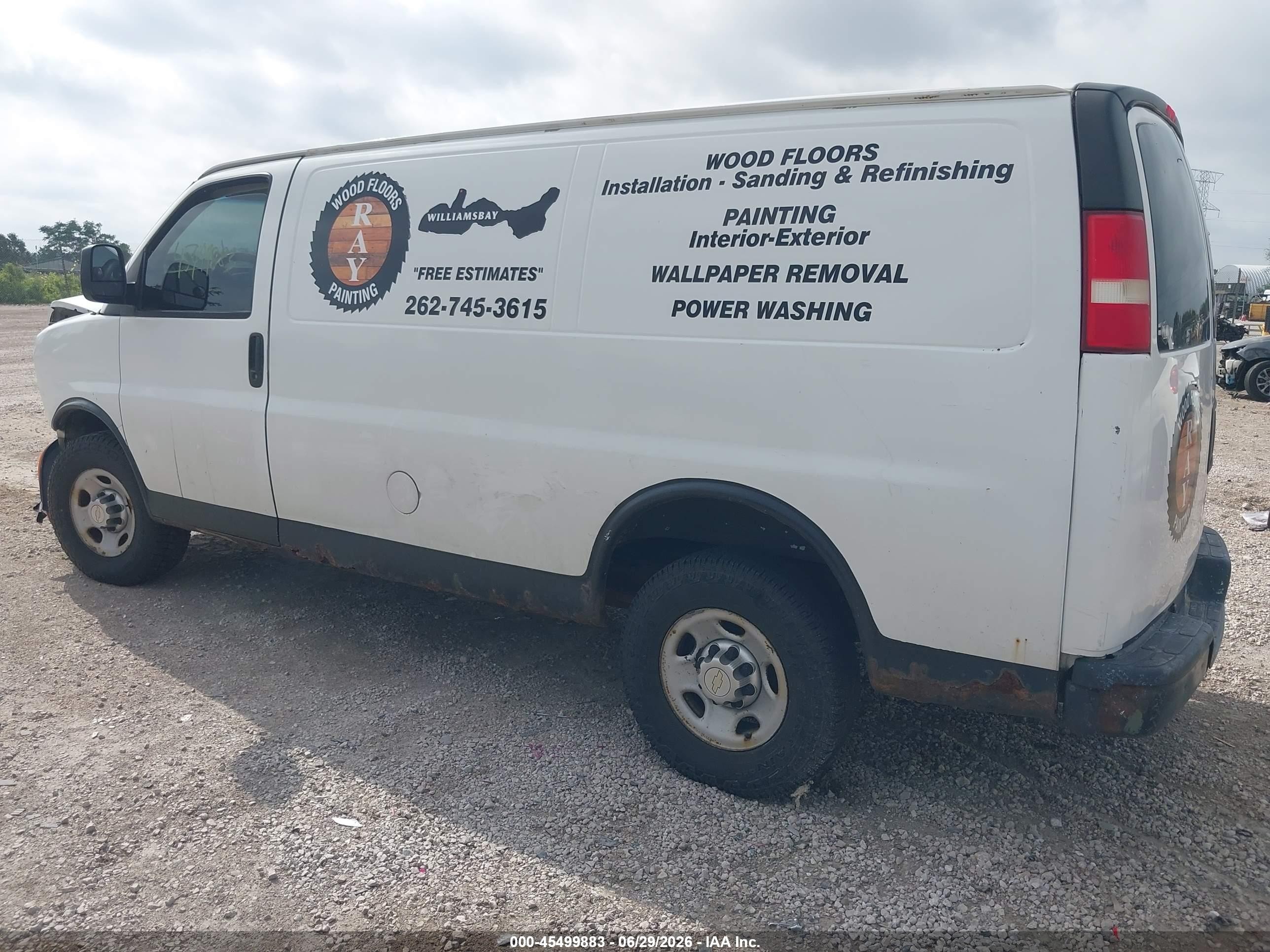 2012 Chevrolet Express 2500 Work Van White vin: 1GCWGFFA6C1140349