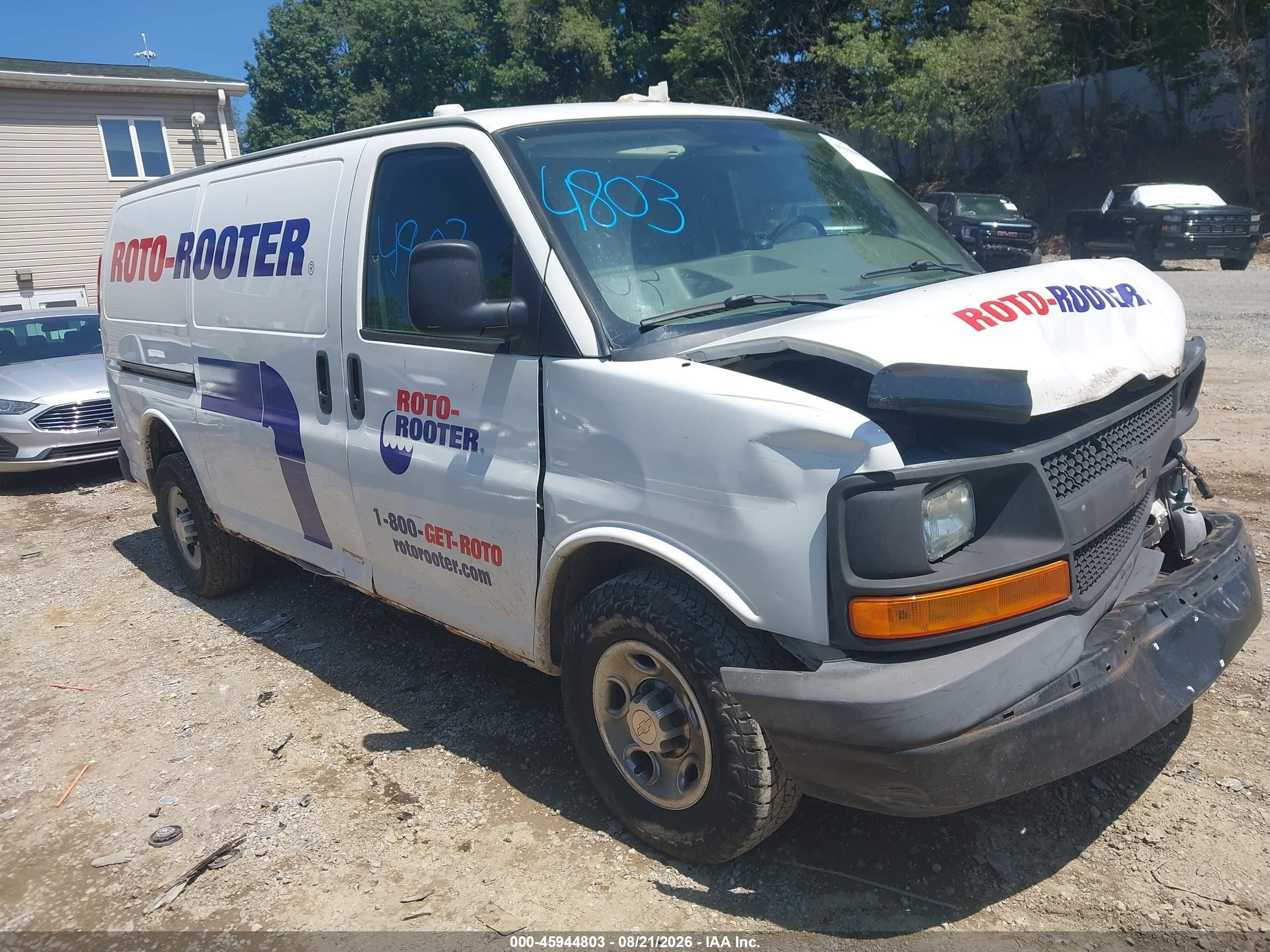 2011 Chevrolet Express 2500 Work Van White vin: 1GCWGFFA7B1131058