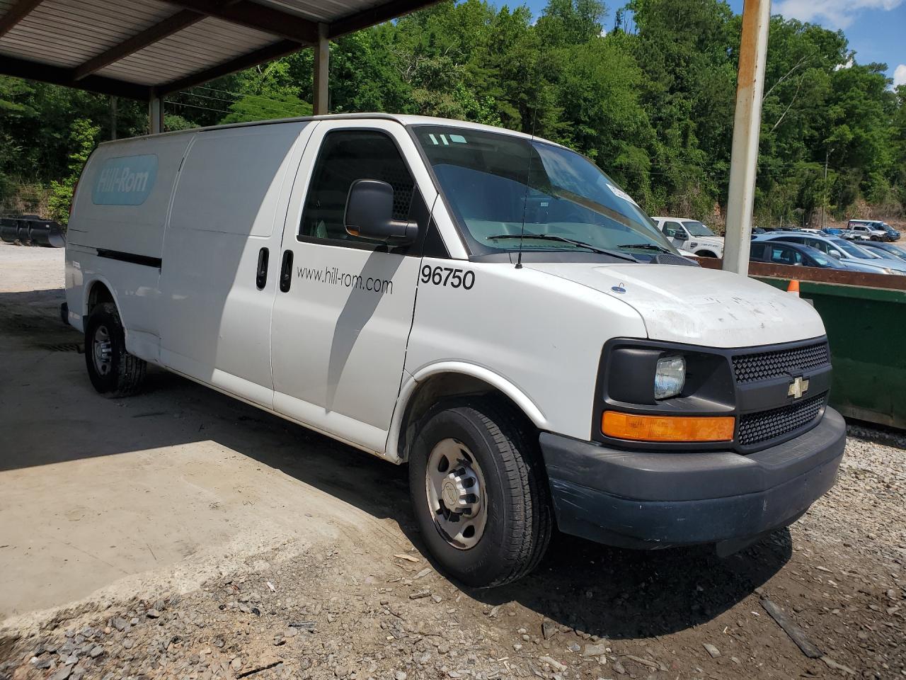 2012 Chevrolet Express G2500 White vin: 1GCWGGCA4C1156737 Damage: Right Front Door, Heavy Scratch, 2 To 3 Inches