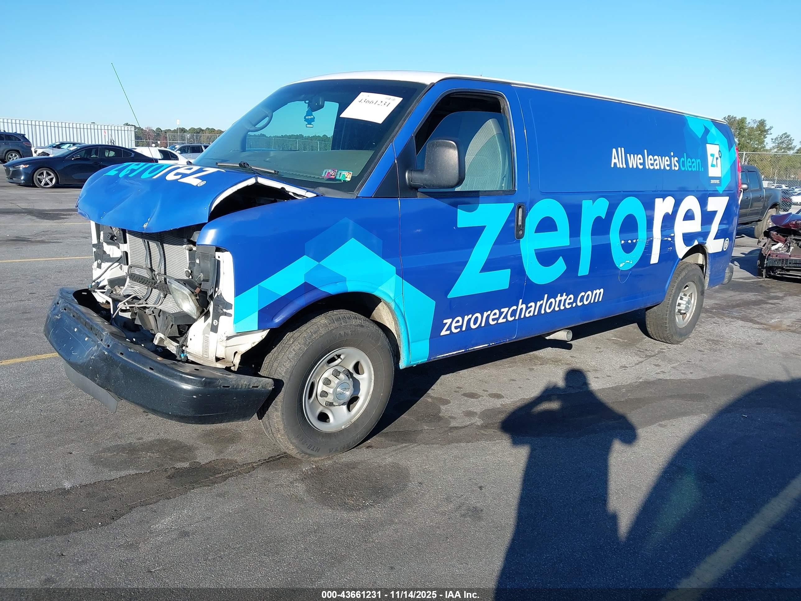 2014 Chevrolet Express 2500 Work Van Blue vin: 1GCWGGCA6E1202880
