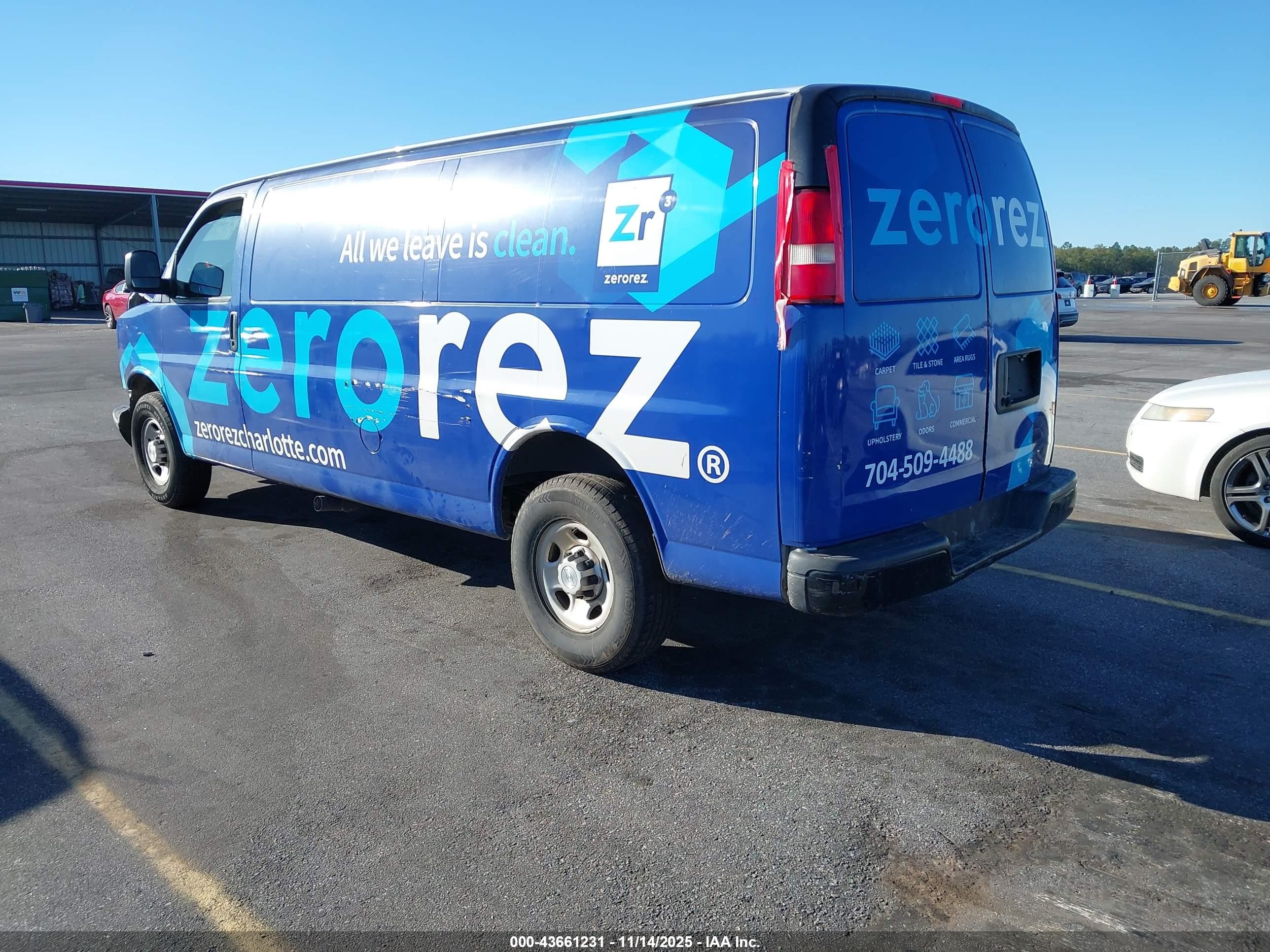 2014 Chevrolet Express 2500 Work Van Blue vin: 1GCWGGCA6E1202880