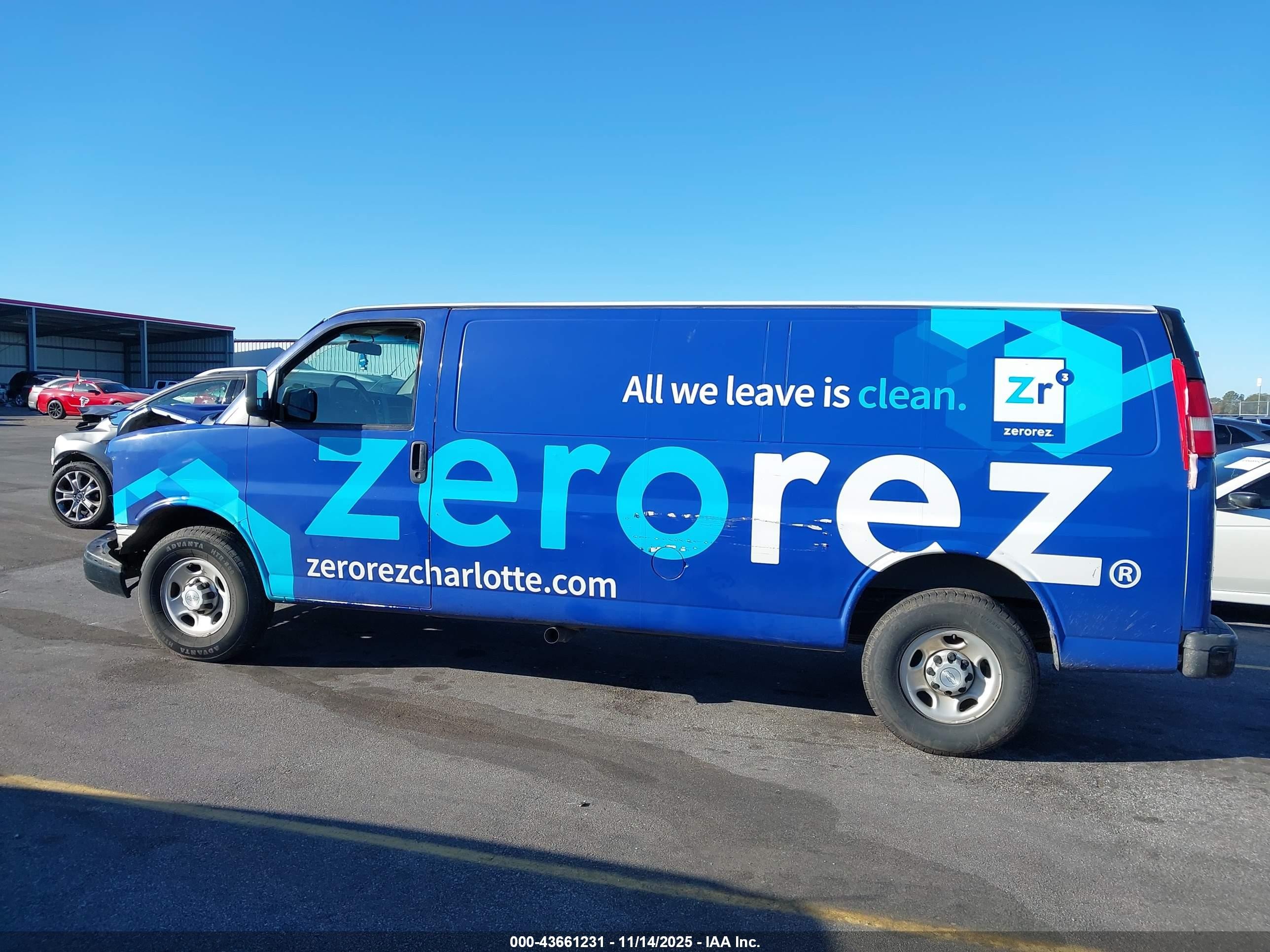 2014 Chevrolet Express 2500 Work Van Blue vin: 1GCWGGCA6E1202880