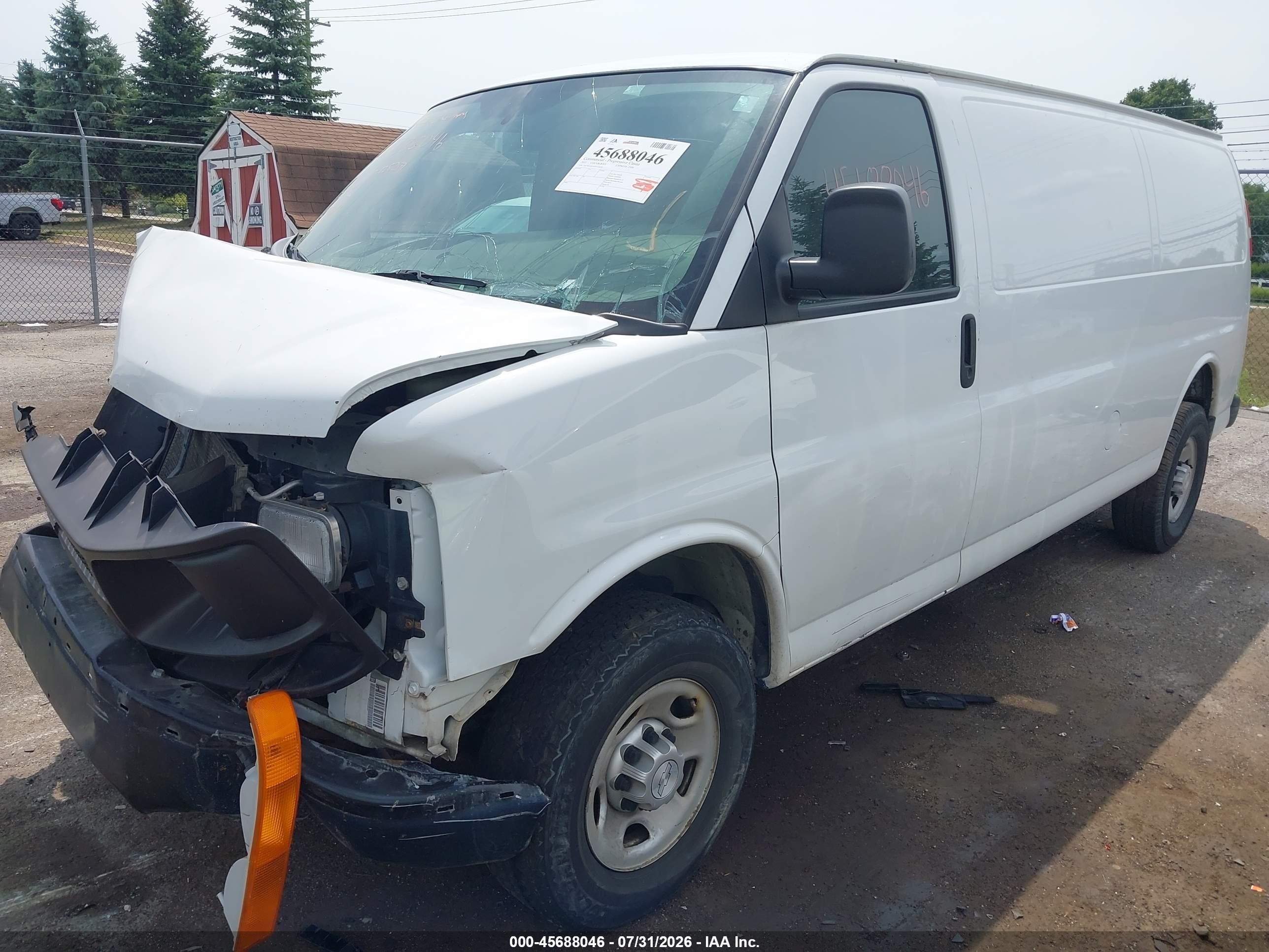 2015 Chevrolet Express 2500 Work Van White vin: 1GCWGGCG3F1125259