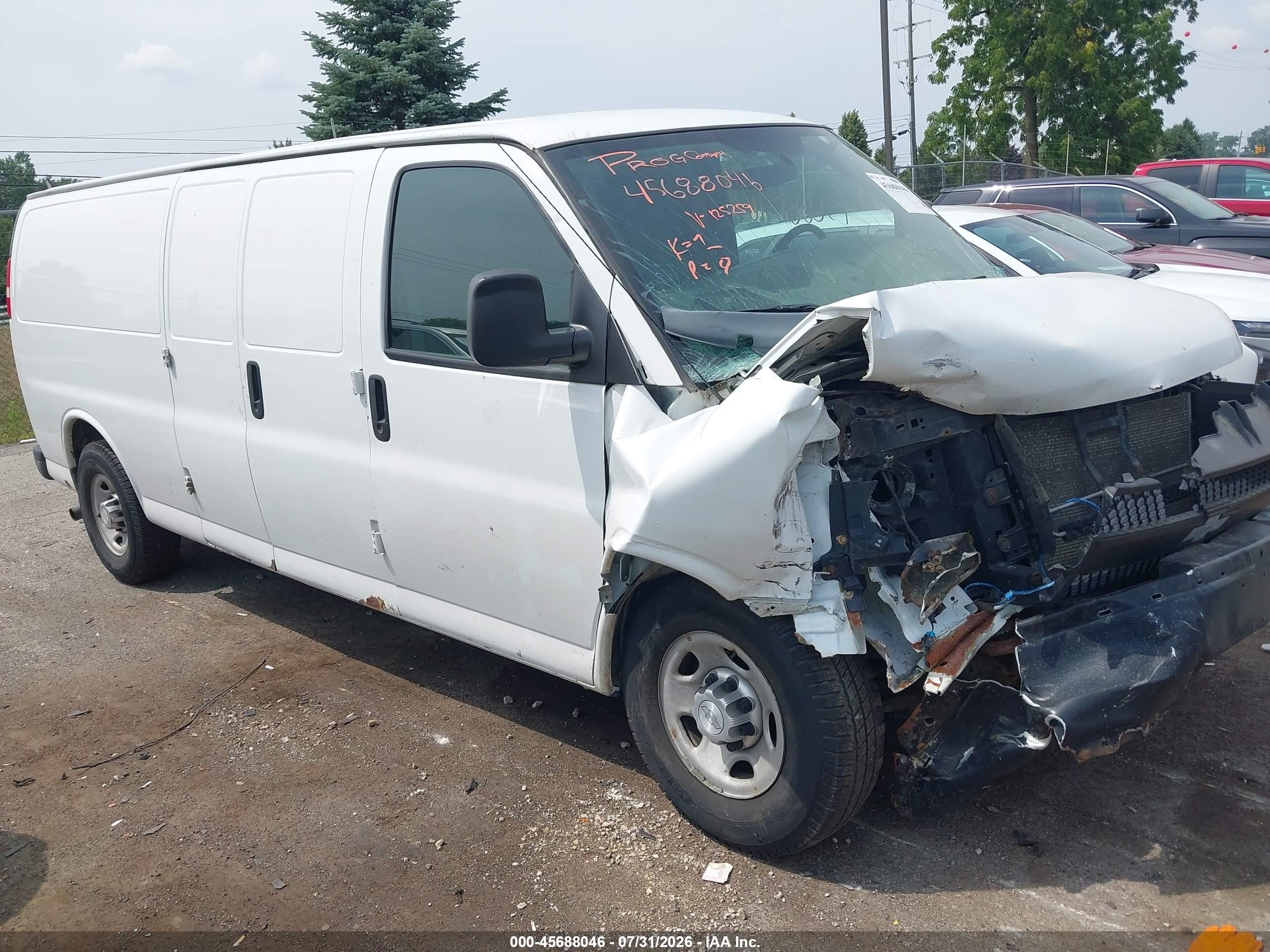 2015 Chevrolet Express 2500 Work Van White vin: 1GCWGGCG3F1125259