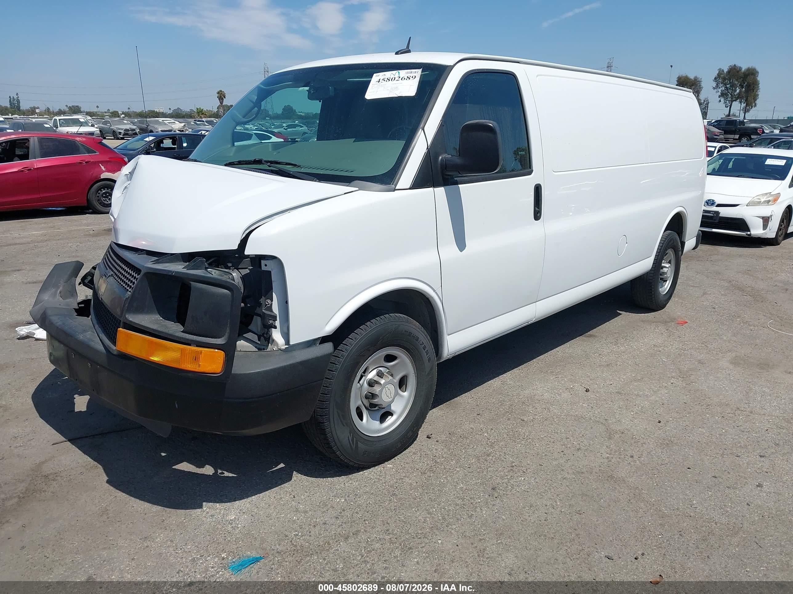 2015 Chevrolet Express 2500 Work Van White vin: 1GCWGGCG3F1220632