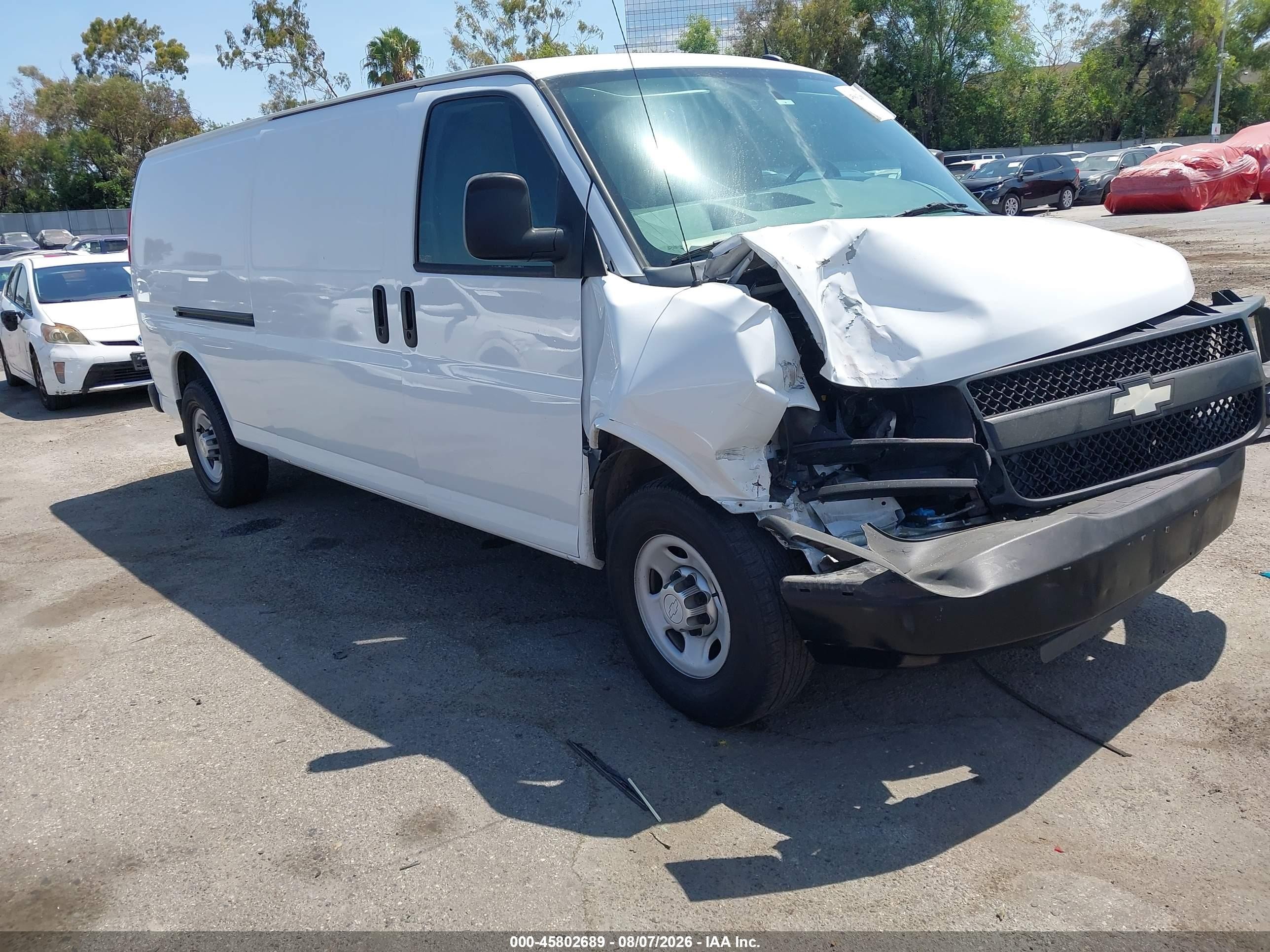 2015 Chevrolet Express 2500 Work Van White vin: 1GCWGGCG3F1220632