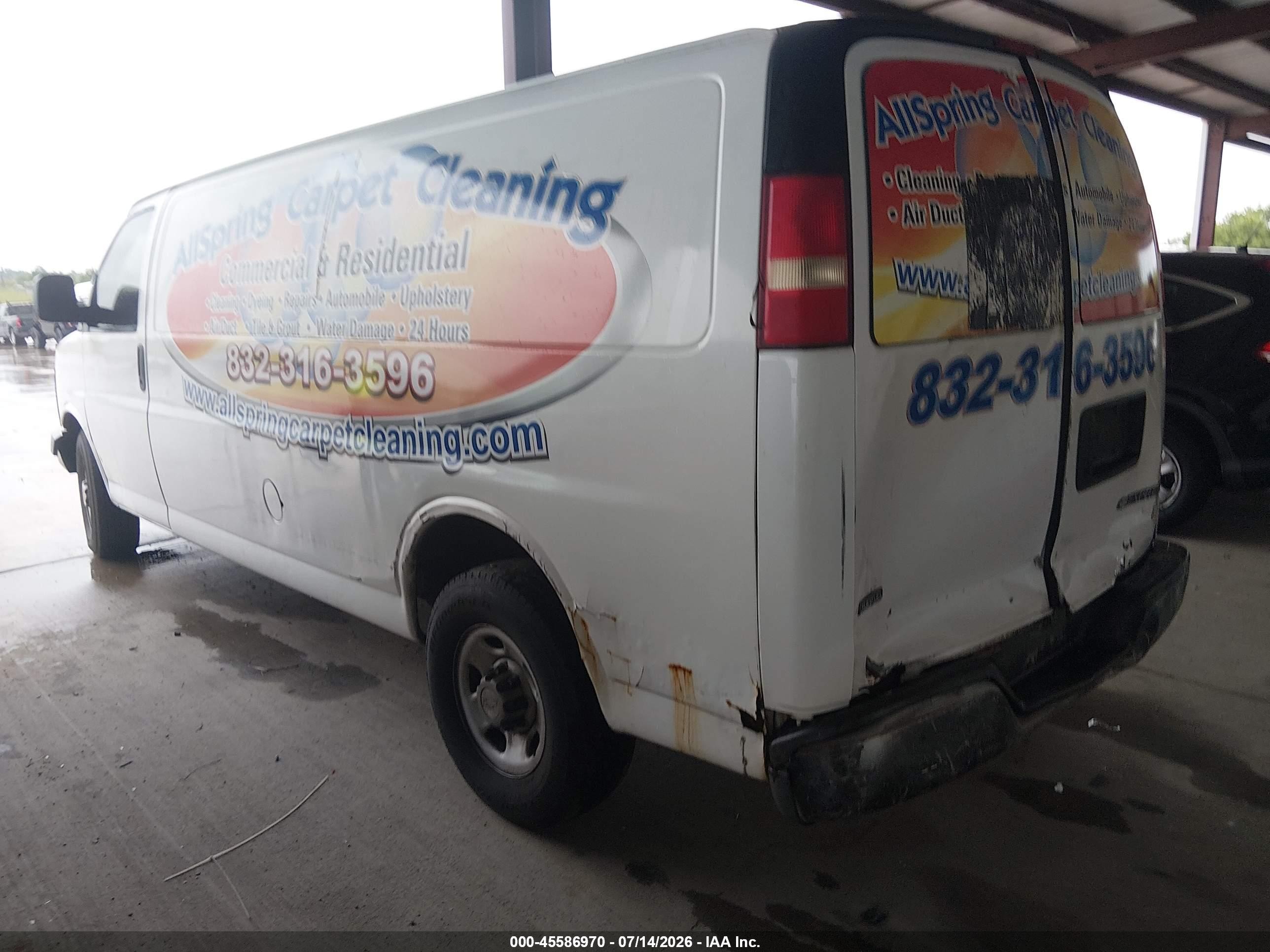 2011 Chevrolet Express 2500 Work Van White vin: 1GCWGGFA7B1132281