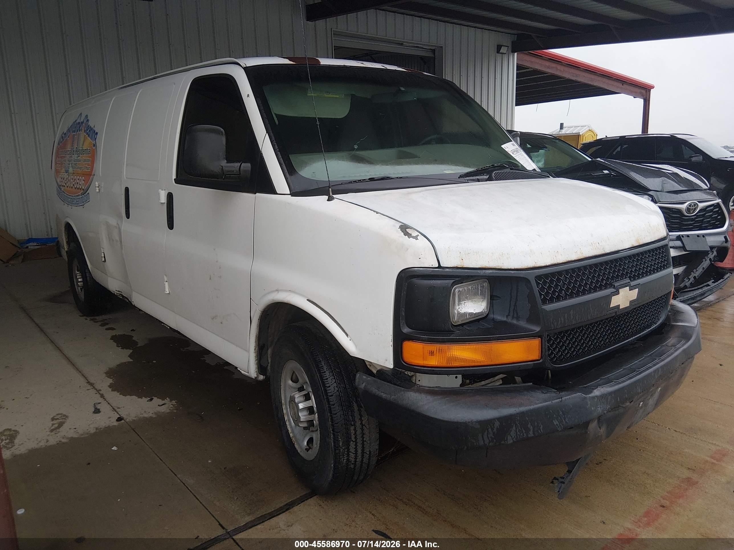 2011 Chevrolet Express 2500 Work Van White vin: 1GCWGGFA7B1132281