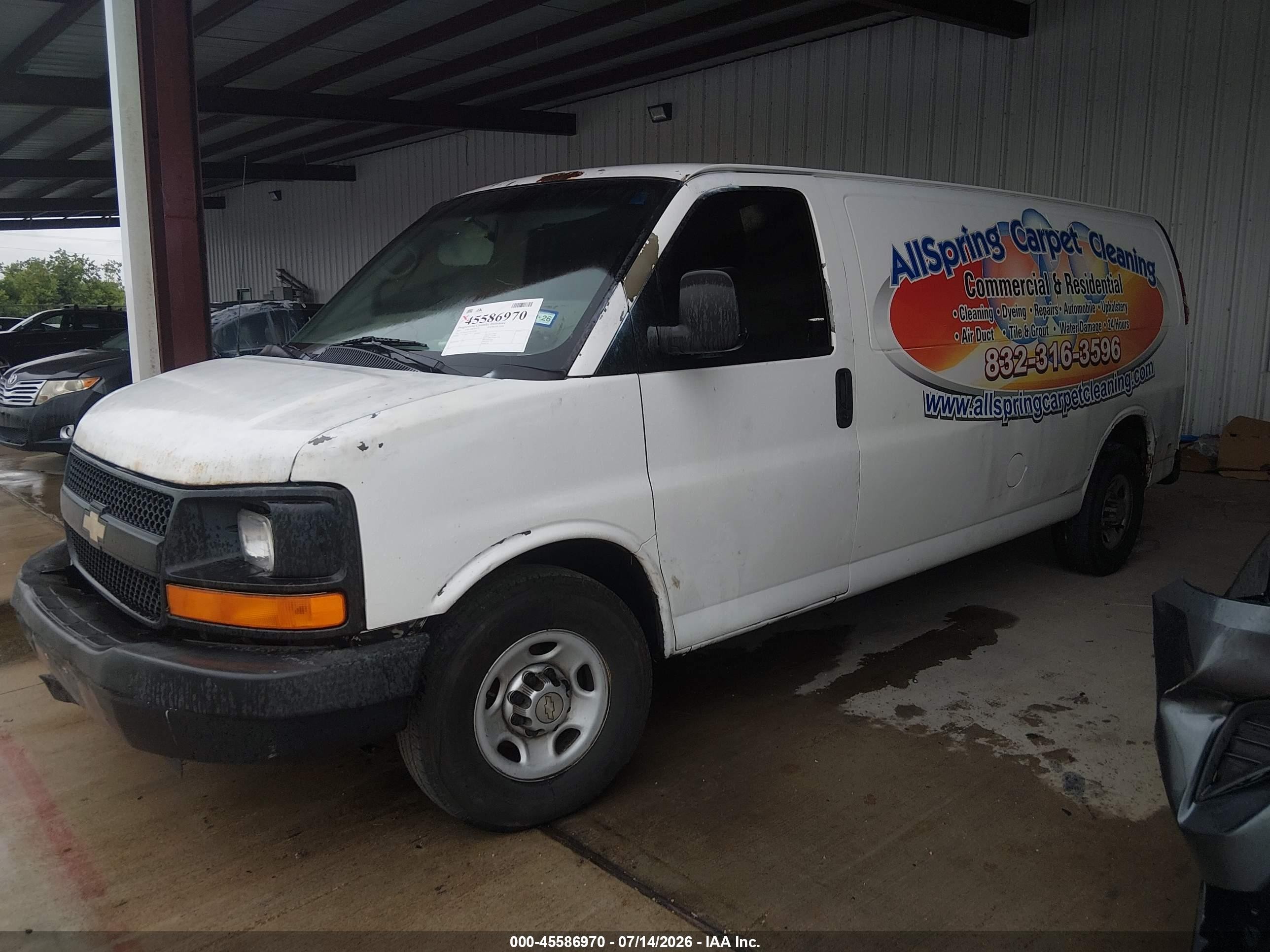 2011 Chevrolet Express 2500 Work Van White vin: 1GCWGGFA7B1132281