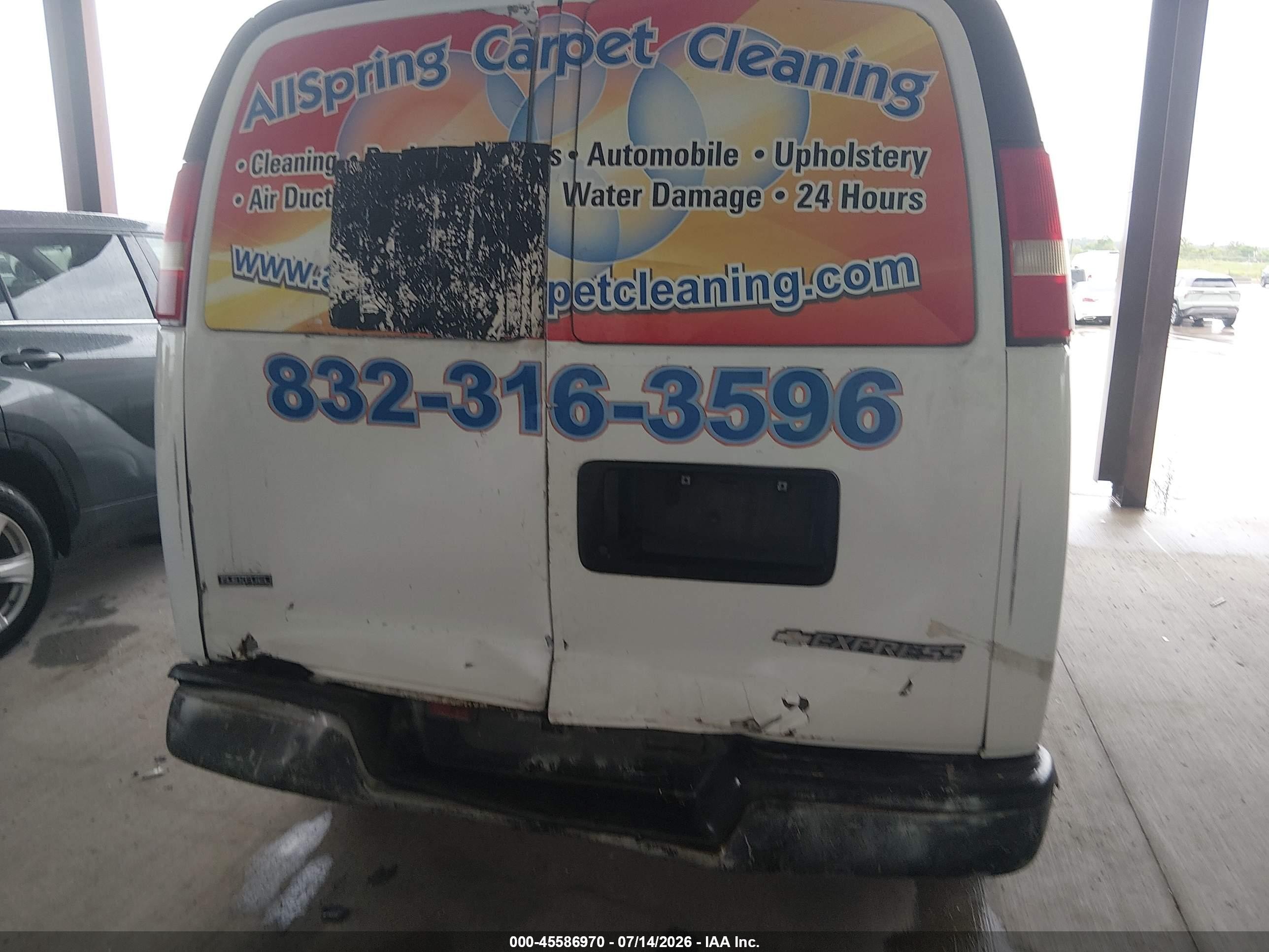 2011 Chevrolet Express 2500 Work Van White vin: 1GCWGGFA7B1132281