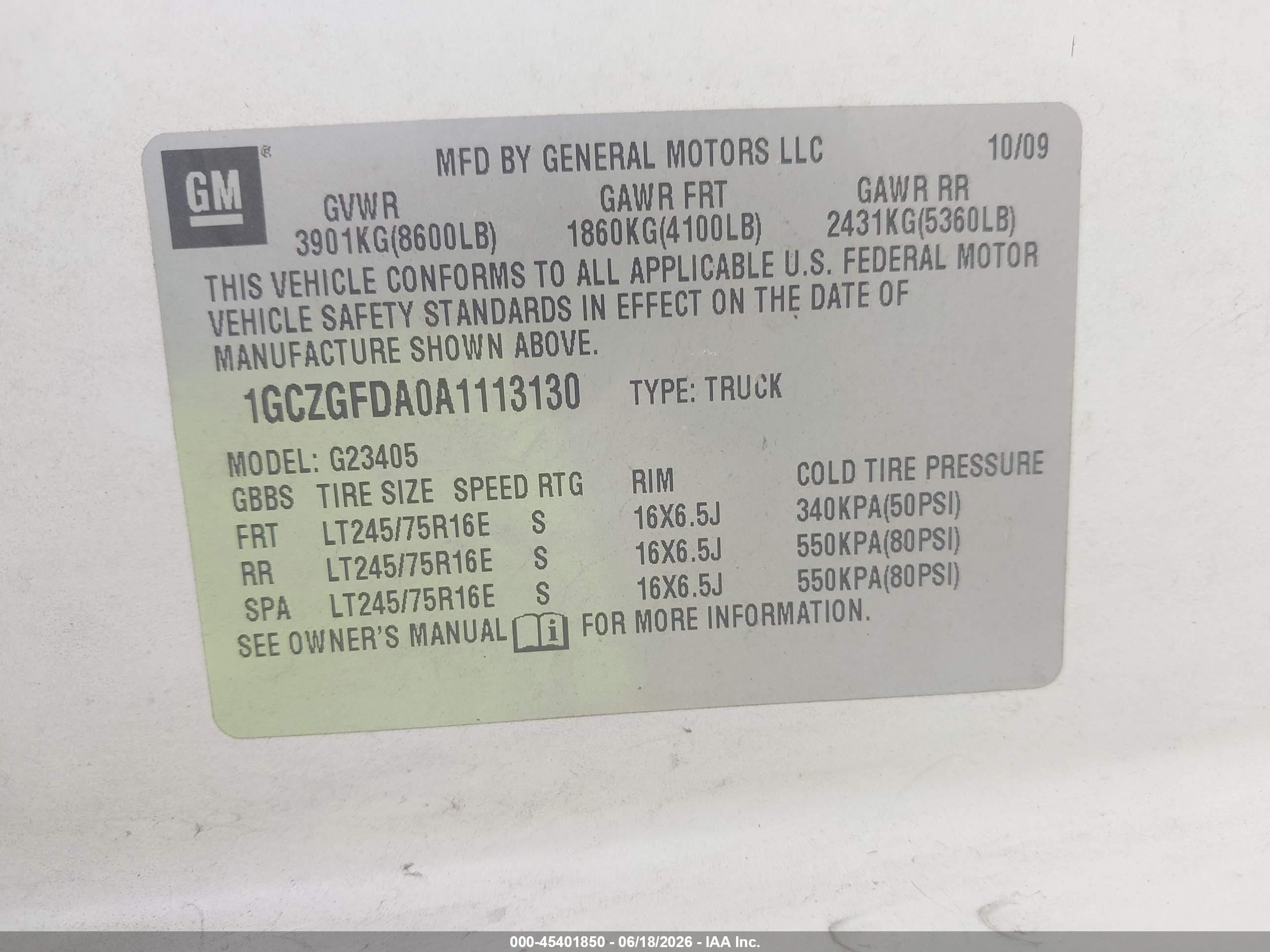 2010 Chevrolet Express 2500 Work Van White vin: 1GCZGFDA0A1113130