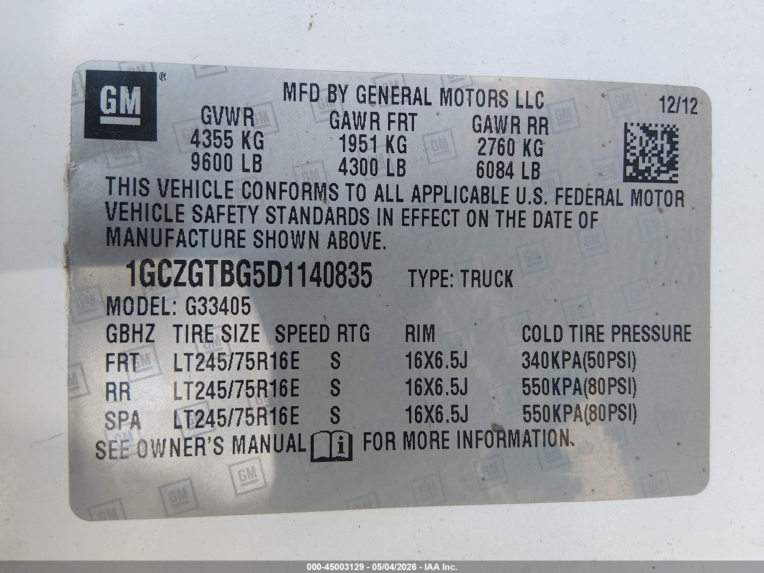 2013 Chevrolet Express 3500 Work Van White vin: 1GCZGTBG5D1140835