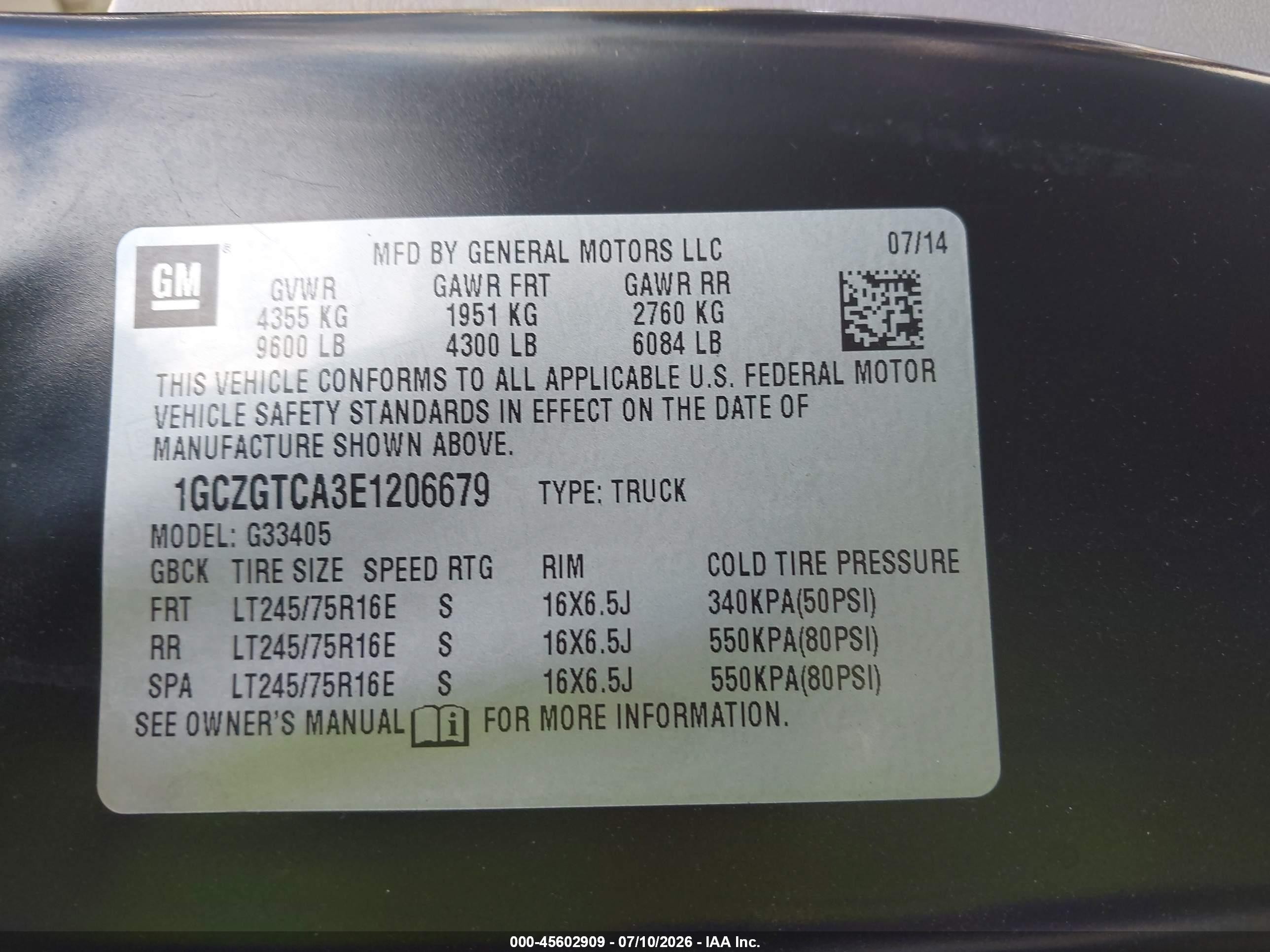2014 Chevrolet Express 3500 Work Van Black vin: 1GCZGTCA3E1206679