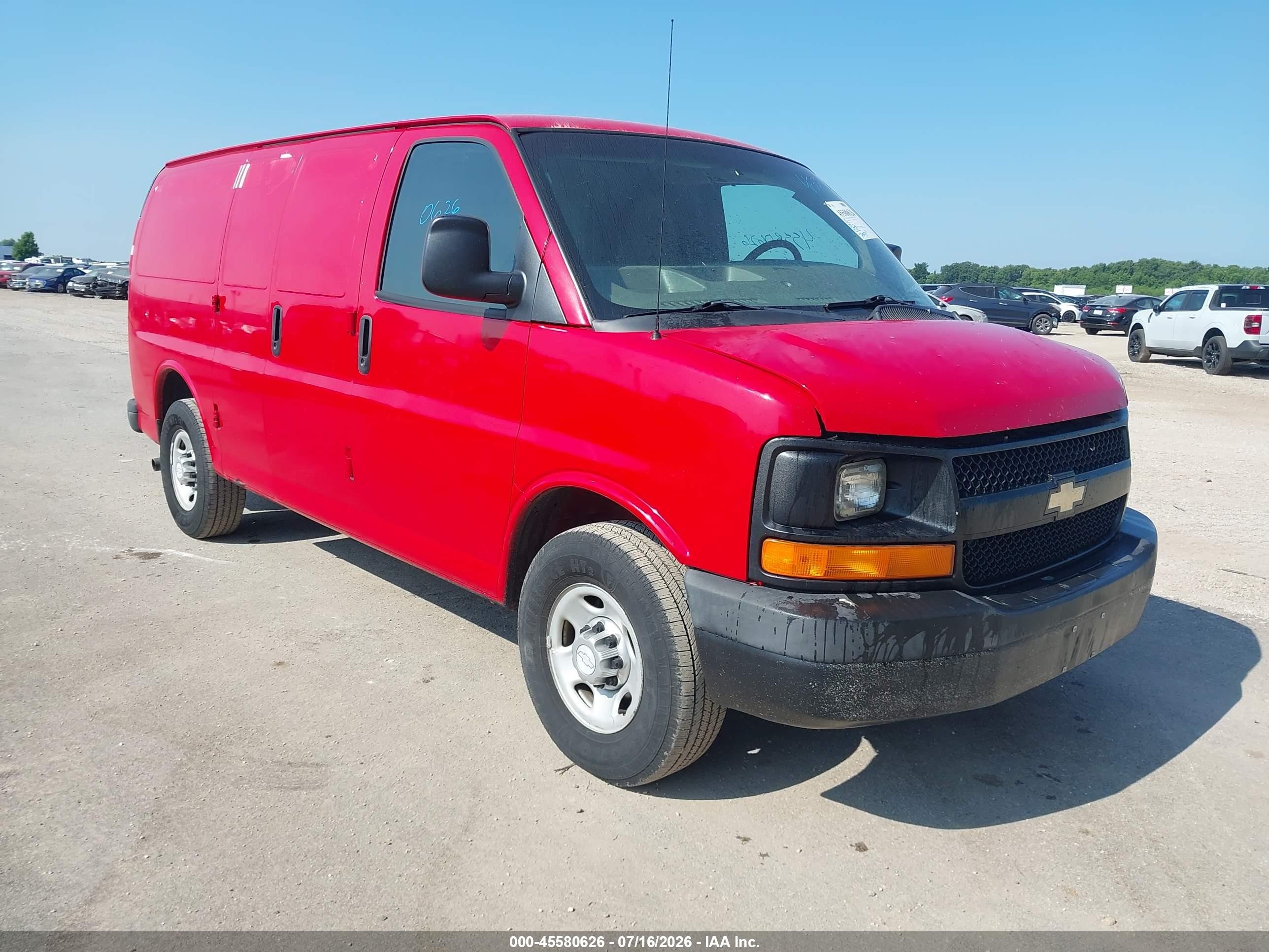 2014 Chevrolet Express 3500 Work Van Red vin: 1GCZGTCA8E1193539