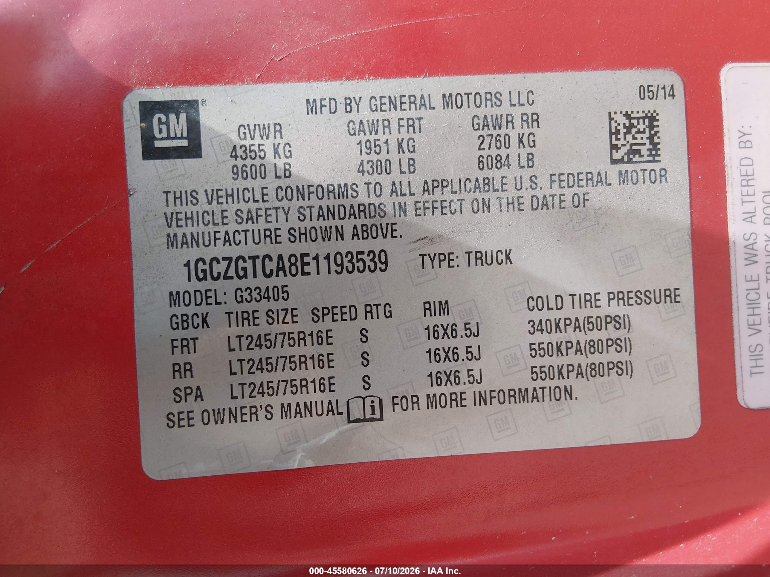 2014 Chevrolet Express 3500 Work Van Red vin: 1GCZGTCA8E1193539
