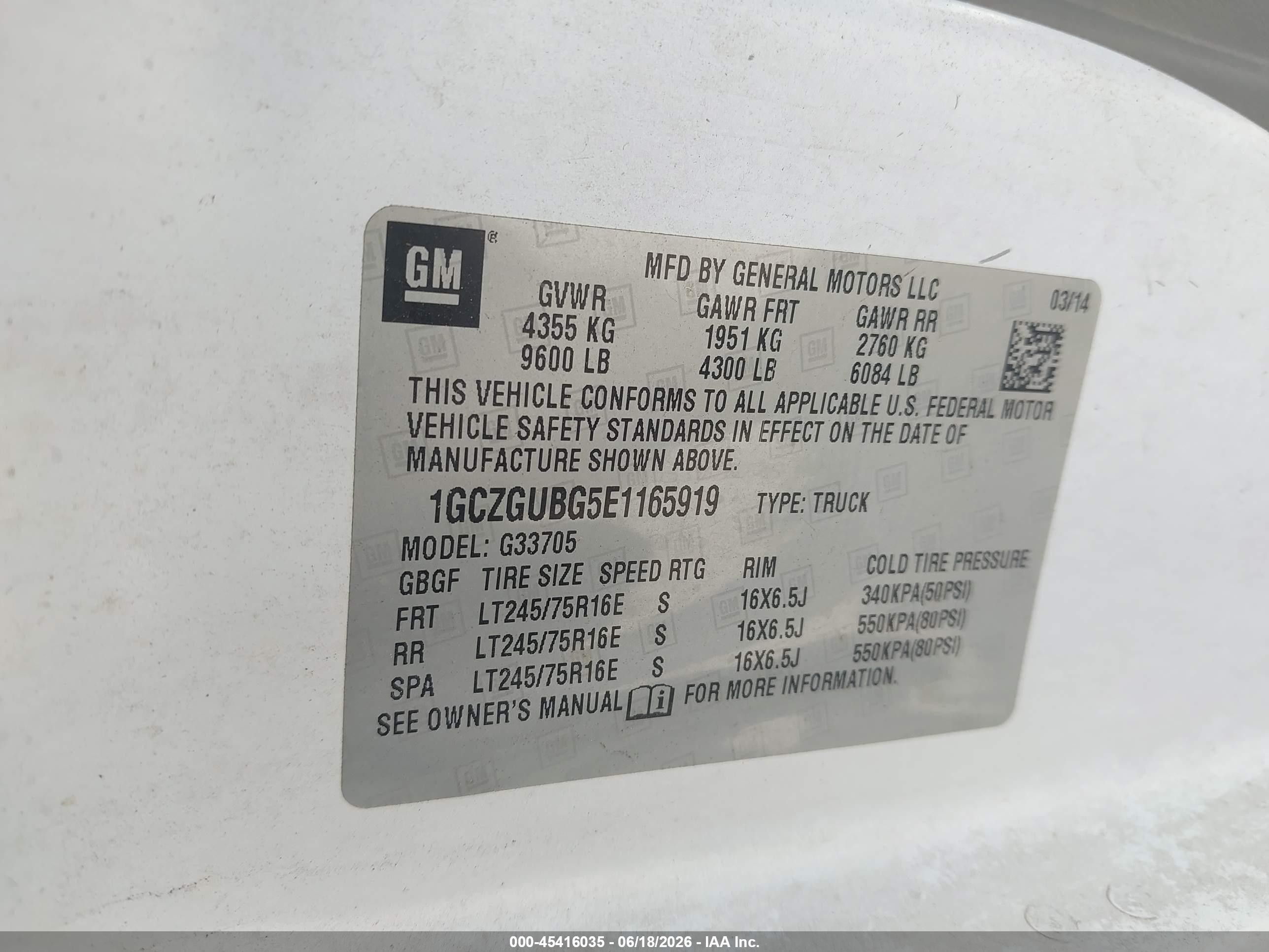 2014 Chevrolet Express 3500 Work Van White vin: 1GCZGUBG5E1165919