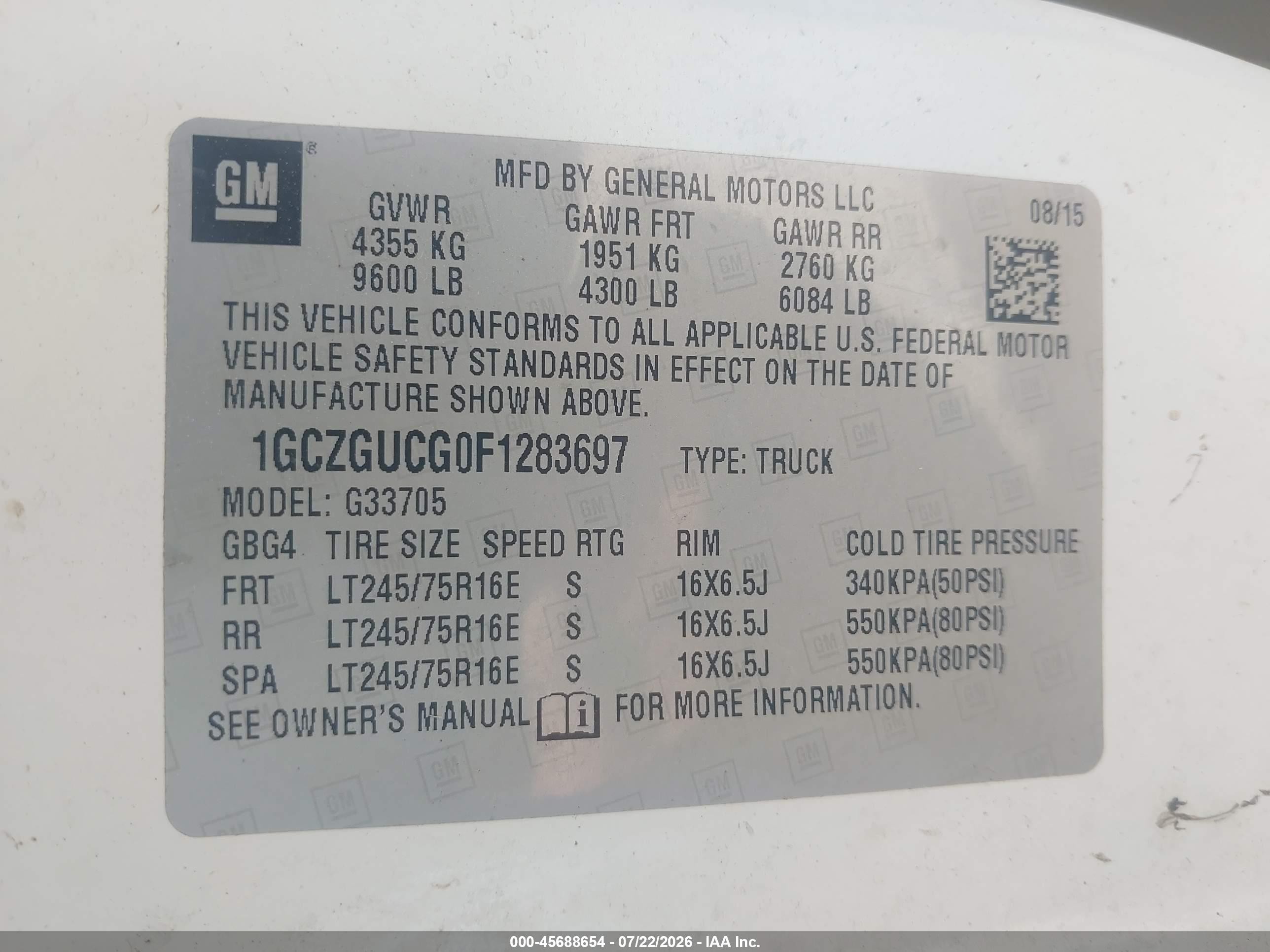2015 Chevrolet Express 3500 Work Van White vin: 1GCZGUCG0F1283697
