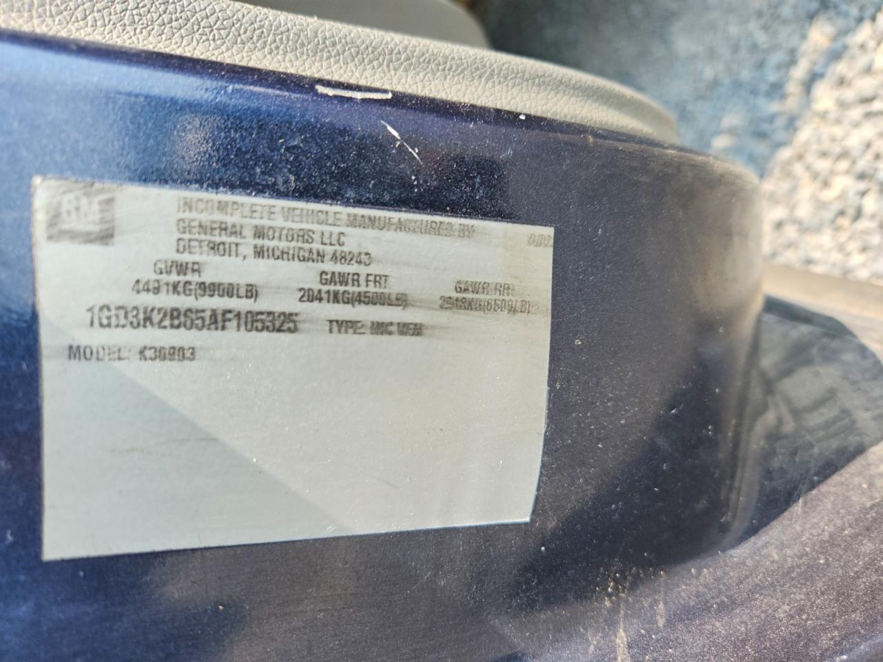 2010 Gmc Sierra K3500 Blue vin: 1GD3K2B65AF105325
