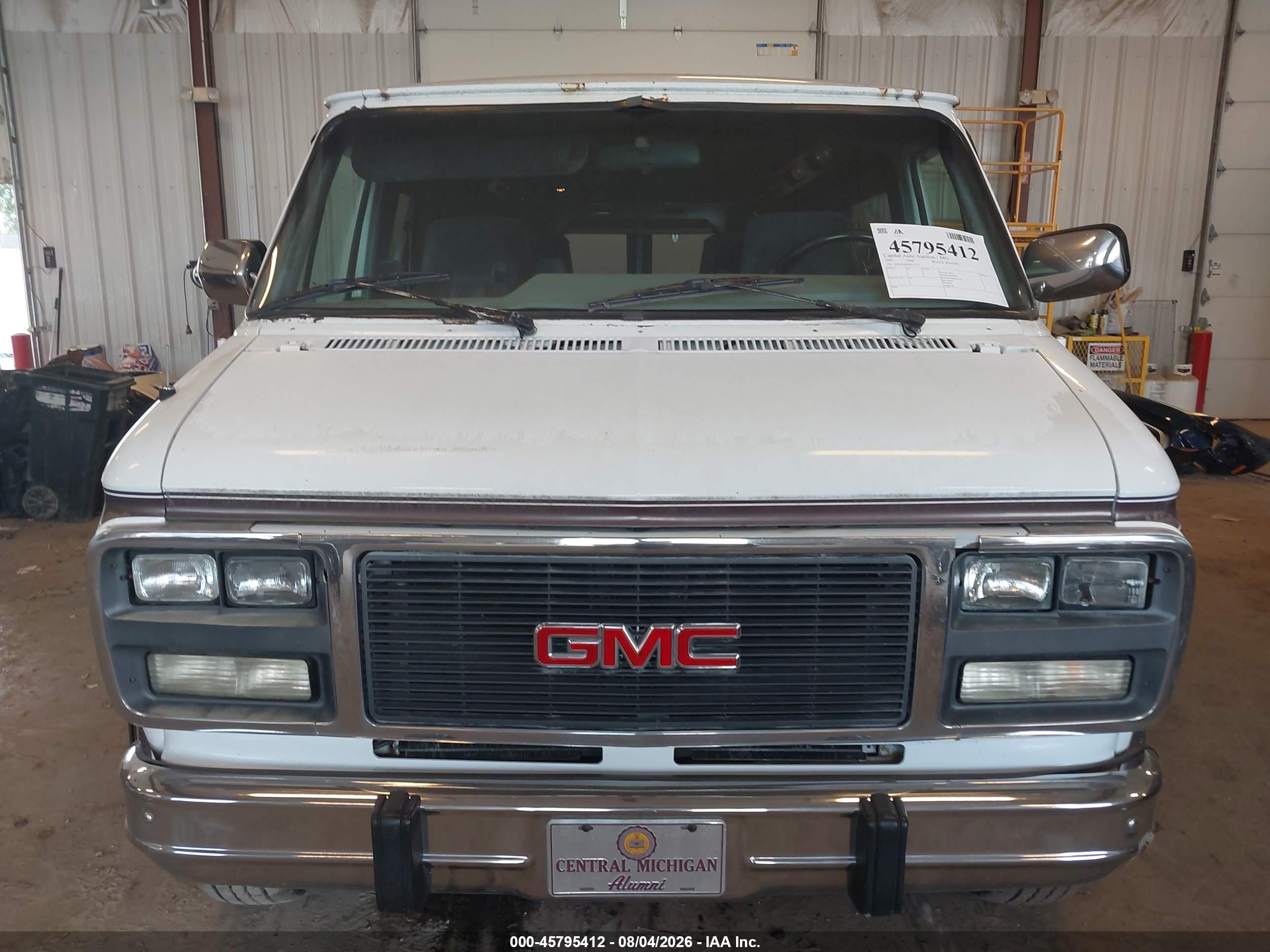 1993 Gmc Rally Wagon / Van G2500 White vin: 1GDEG25K3PF511731