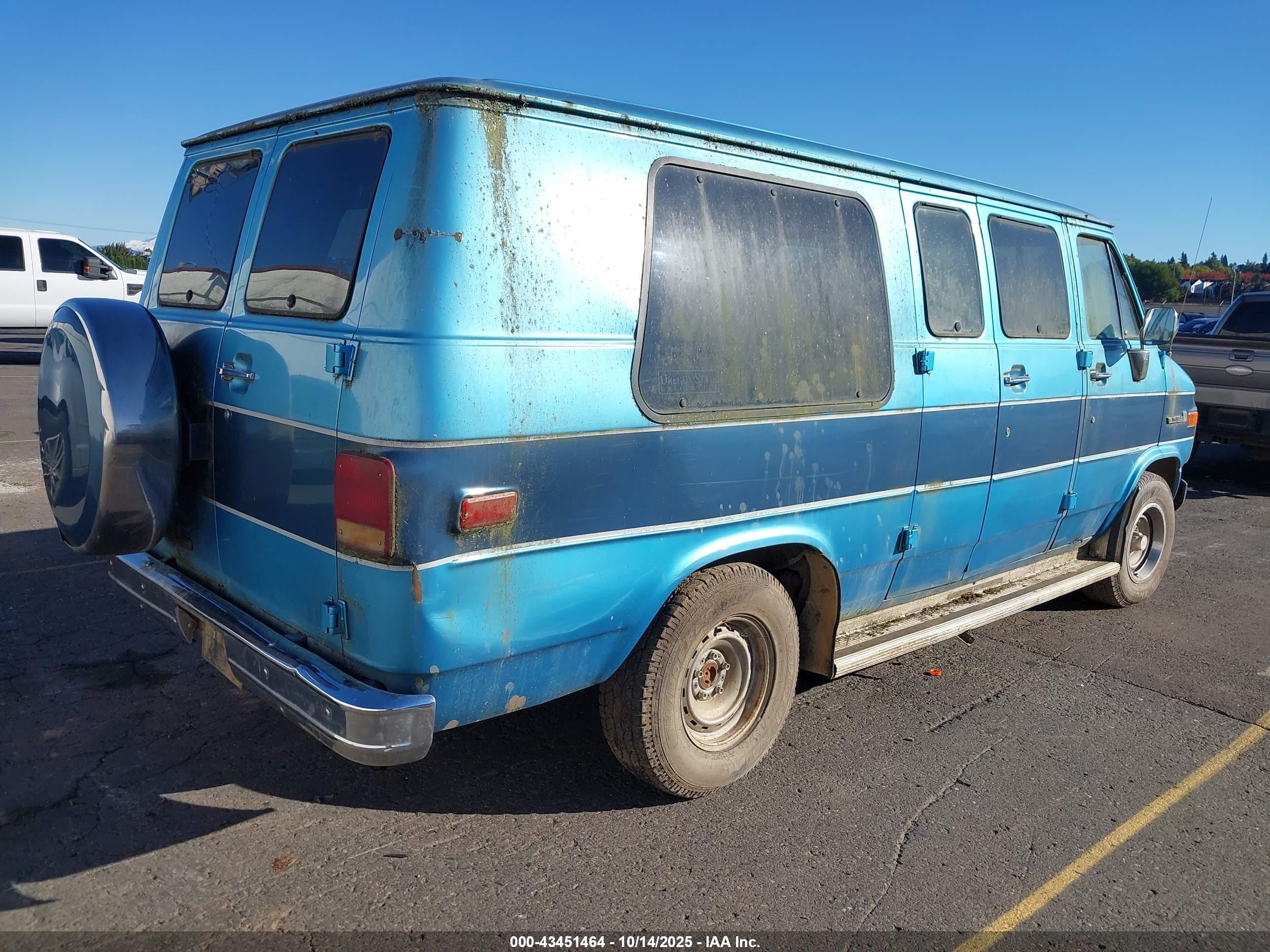 1987 Gmc Rally Wagon / Van G2500 Blue vin: 1GDEG25K5H7514786