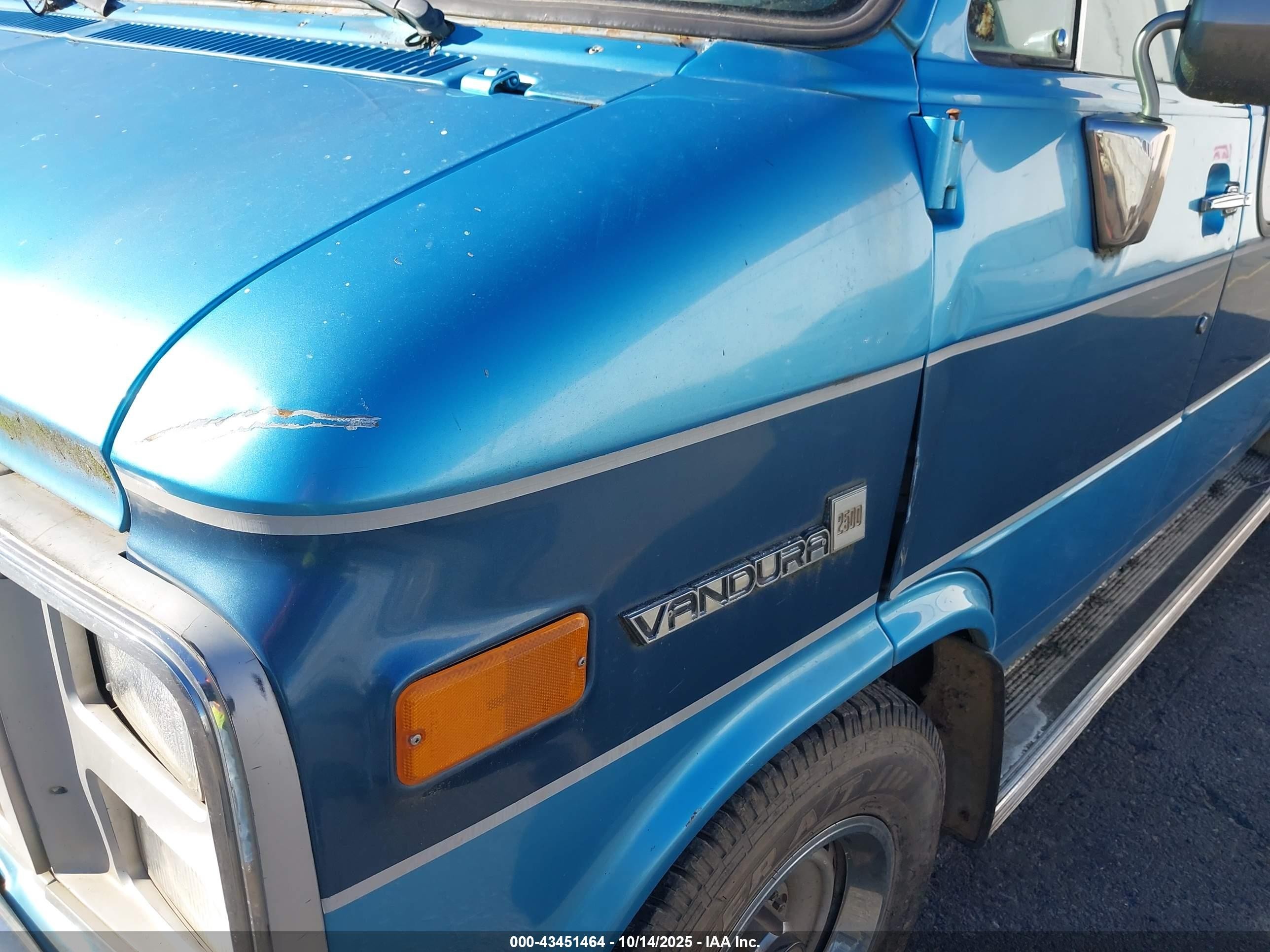1987 Gmc Rally Wagon / Van G2500 Blue vin: 1GDEG25K5H7514786