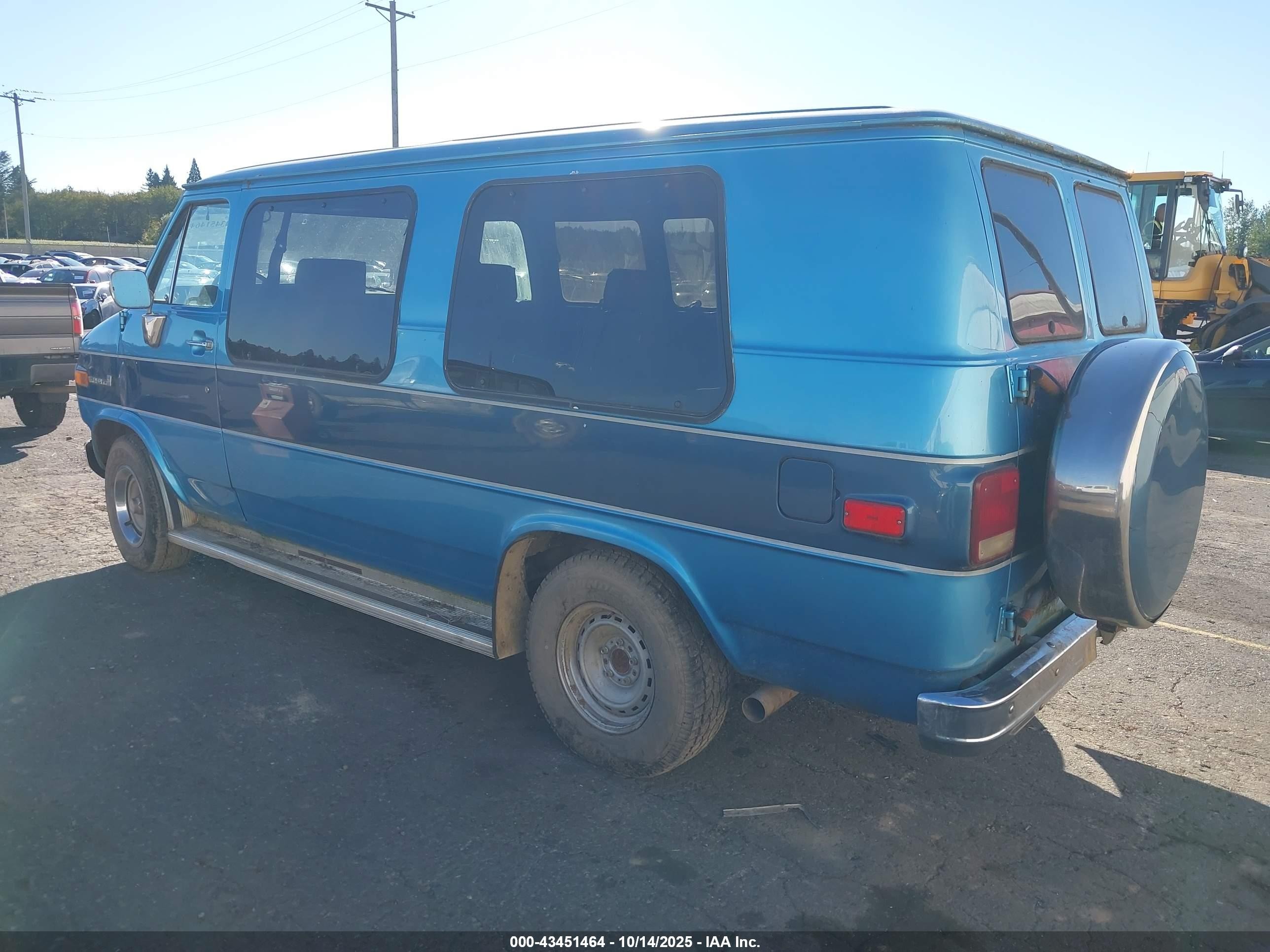 1987 Gmc Rally Wagon / Van G2500 Blue vin: 1GDEG25K5H7514786