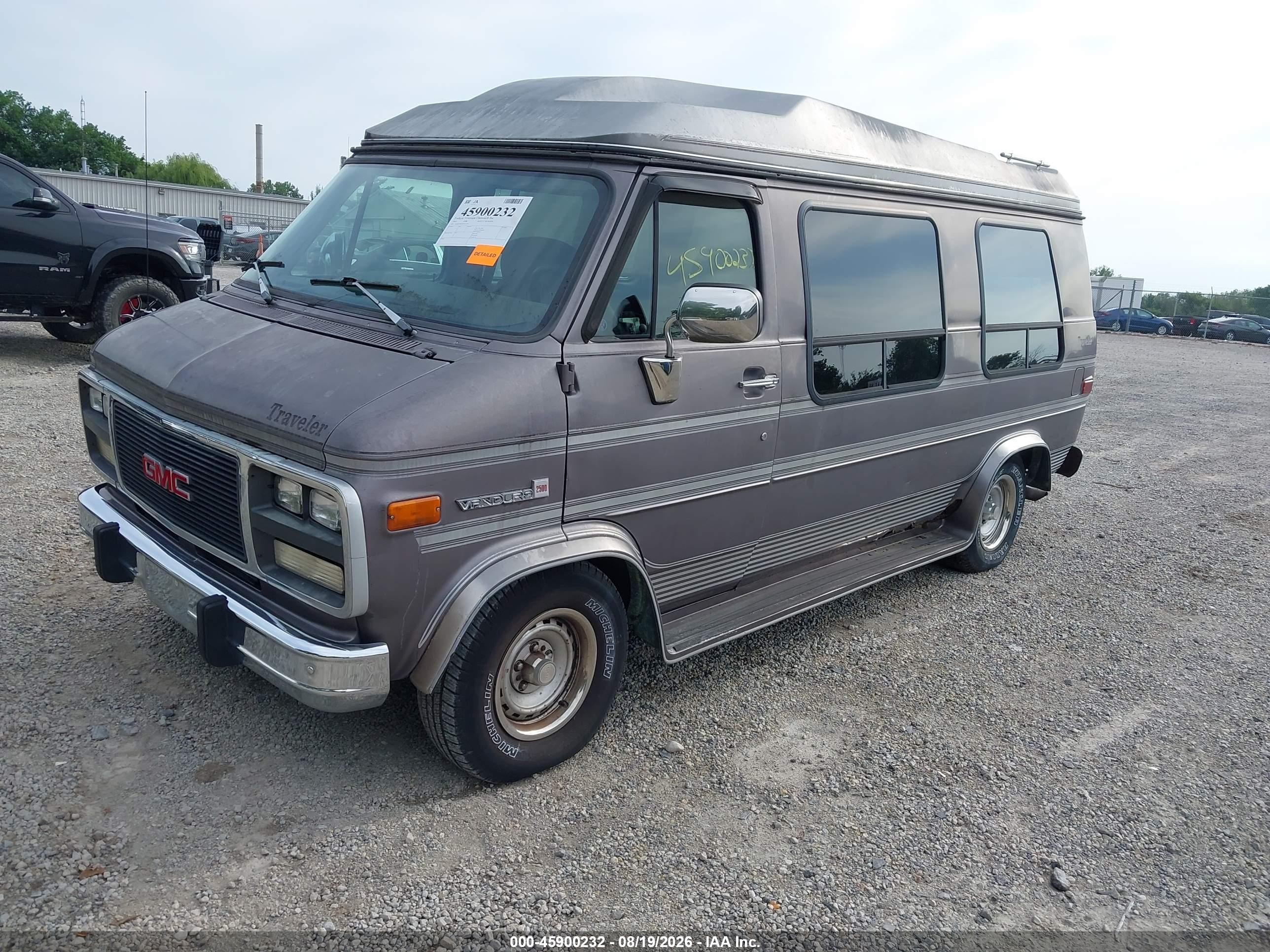 1993 Gmc Rally Wagon / Van G2500 Gray vin: 1GDEG25K5PF515294