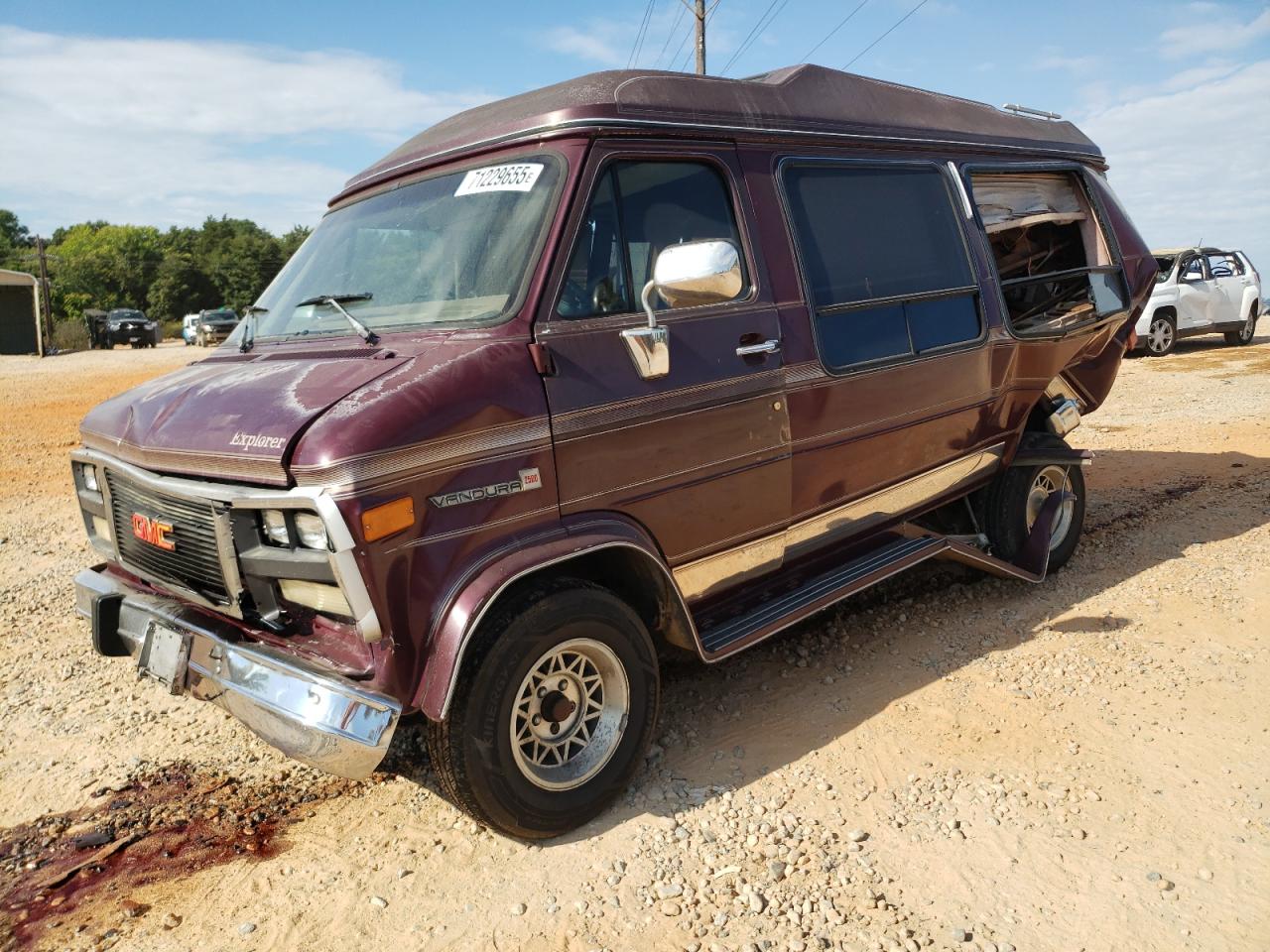 1995 Gmc Rally Wagon / Van G2500 Maroon vin: 1GDEG25K6SF558034