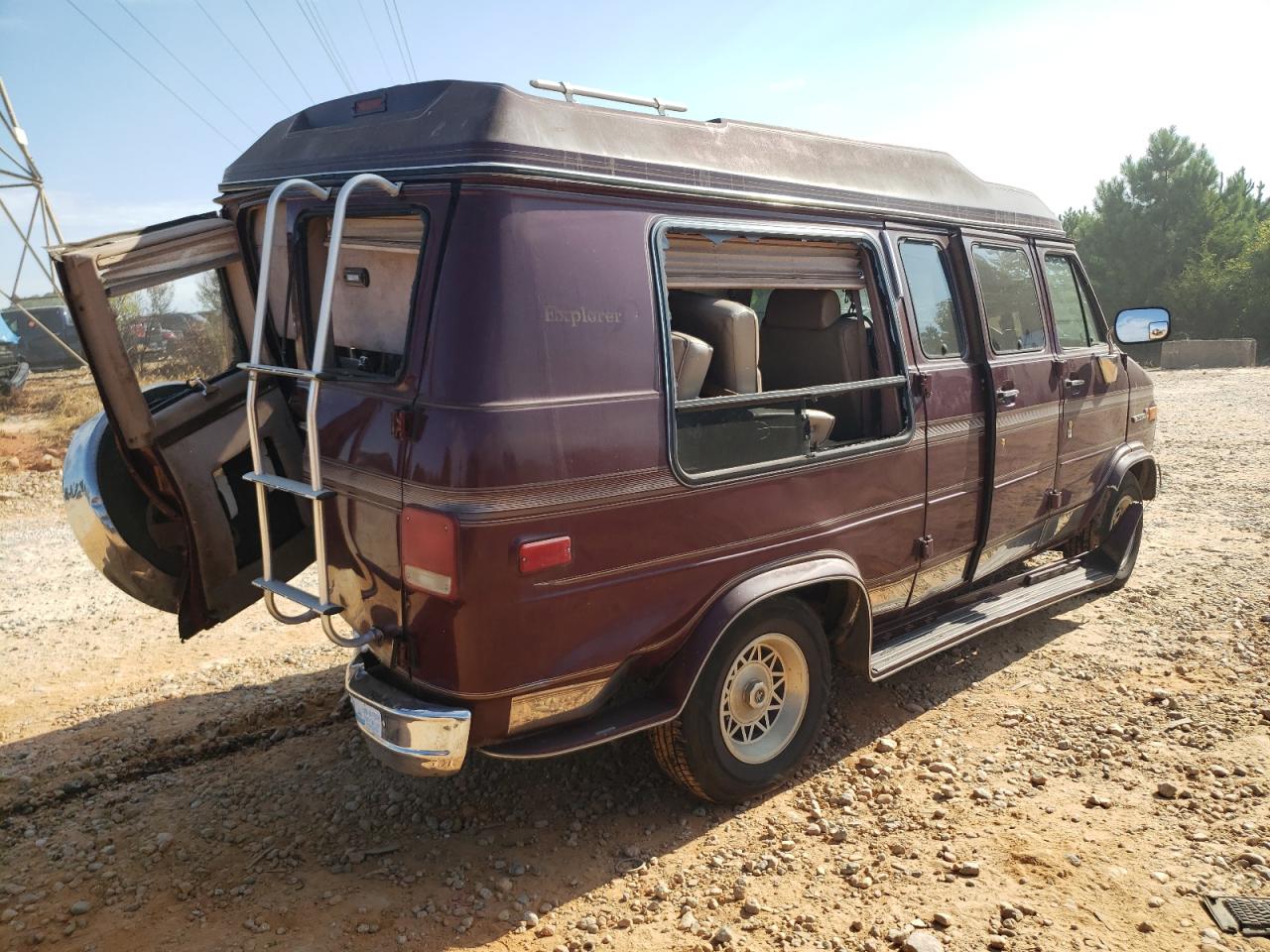1995 Gmc Rally Wagon / Van G2500 Maroon vin: 1GDEG25K6SF558034