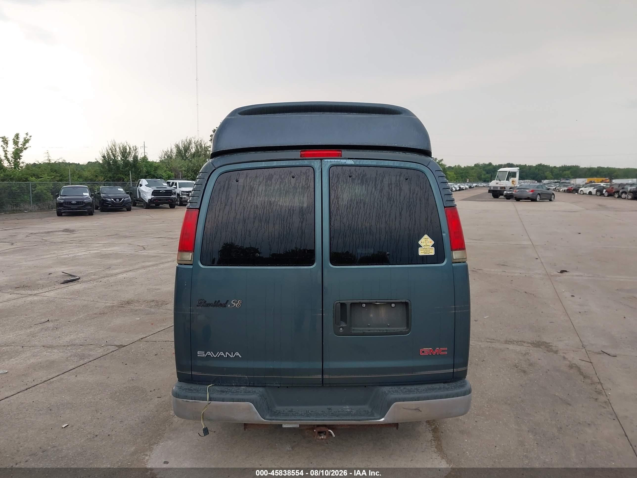 1999 Gmc Savana Rv G1500   Green vin: 1GDFG15R8X1027188