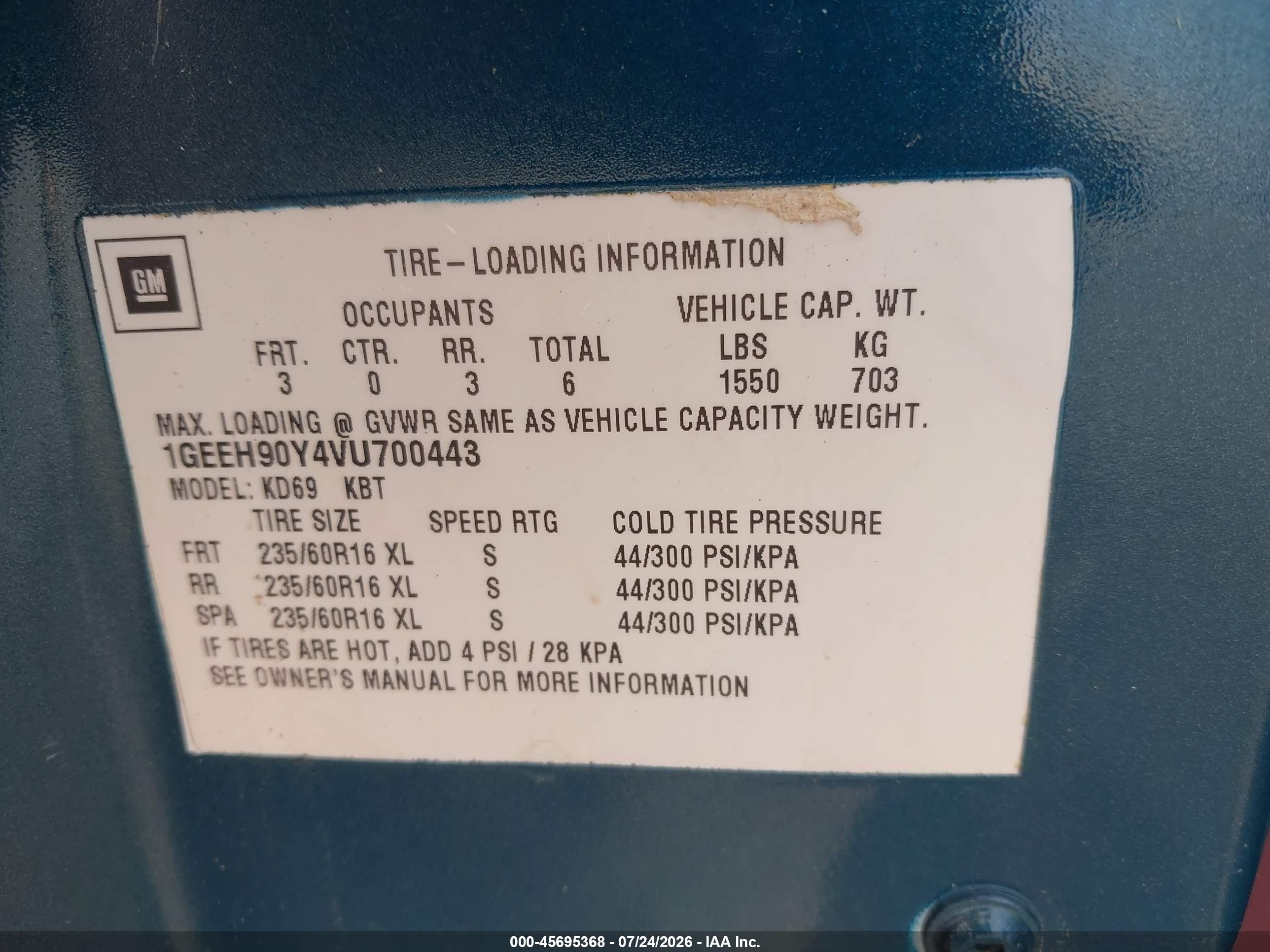 1997 Cadillac Deville Professional   Green vin: 1GEEH90Y4VU700443