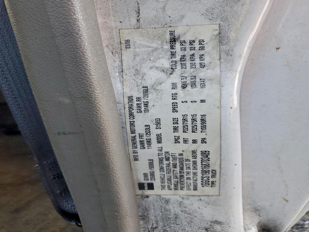 2006 Isuzu I-280 White vin: 1GGCS198168703489