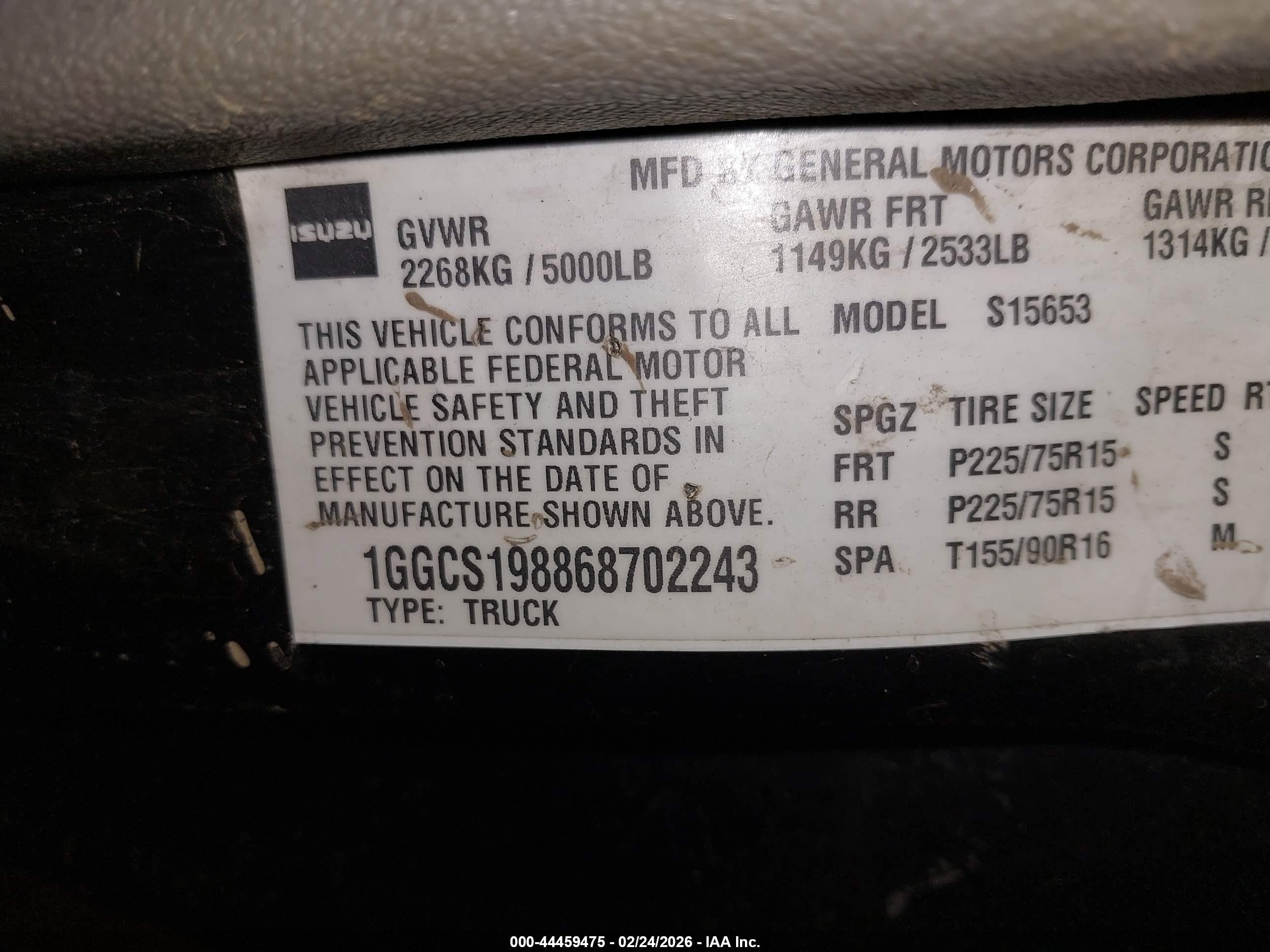 2006 Isuzu I-280 S Black vin: 1GGCS198868702243