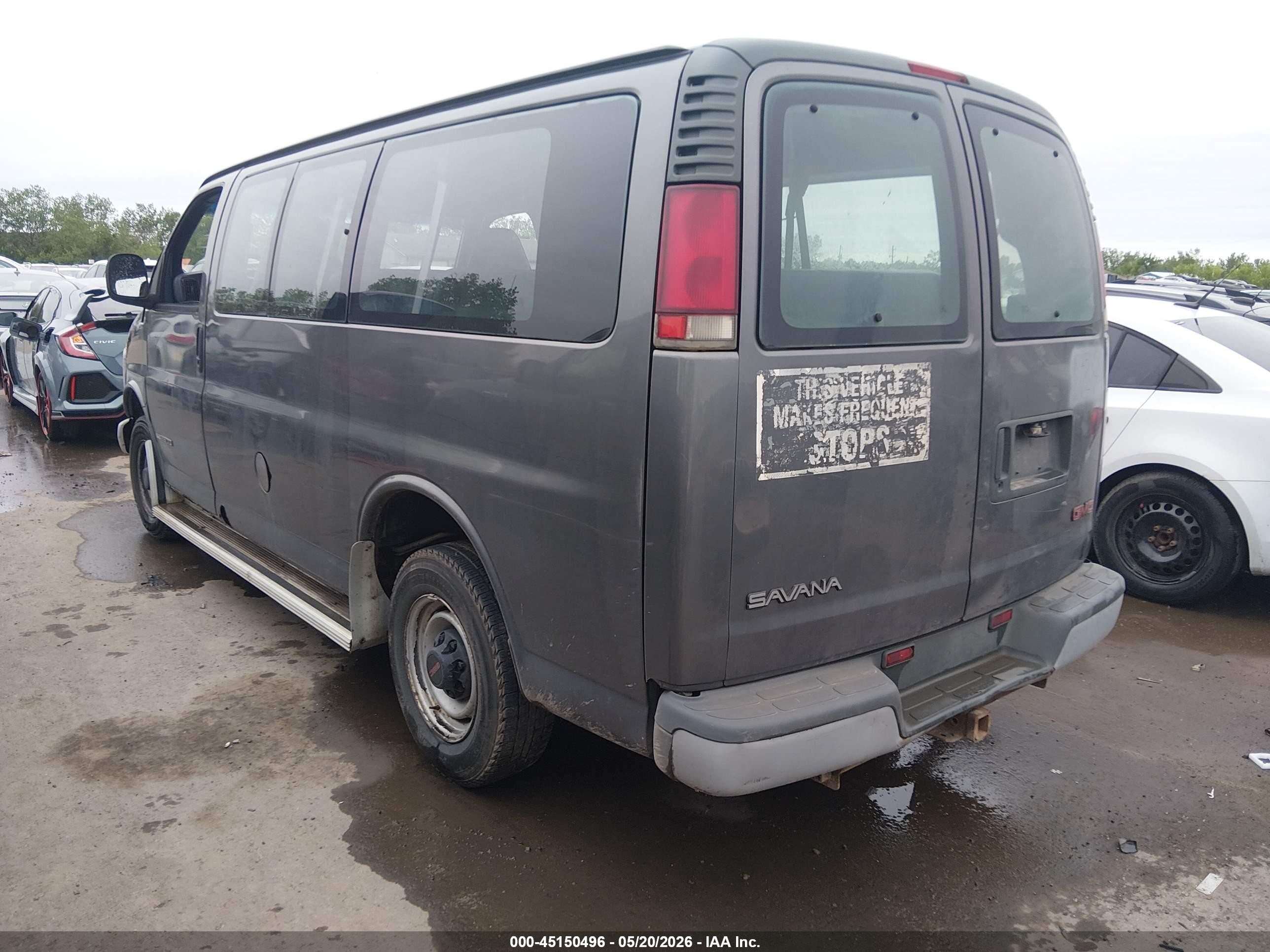2000 Gmc Savana Standard Gray vin: 1GJGG25RXY1262121