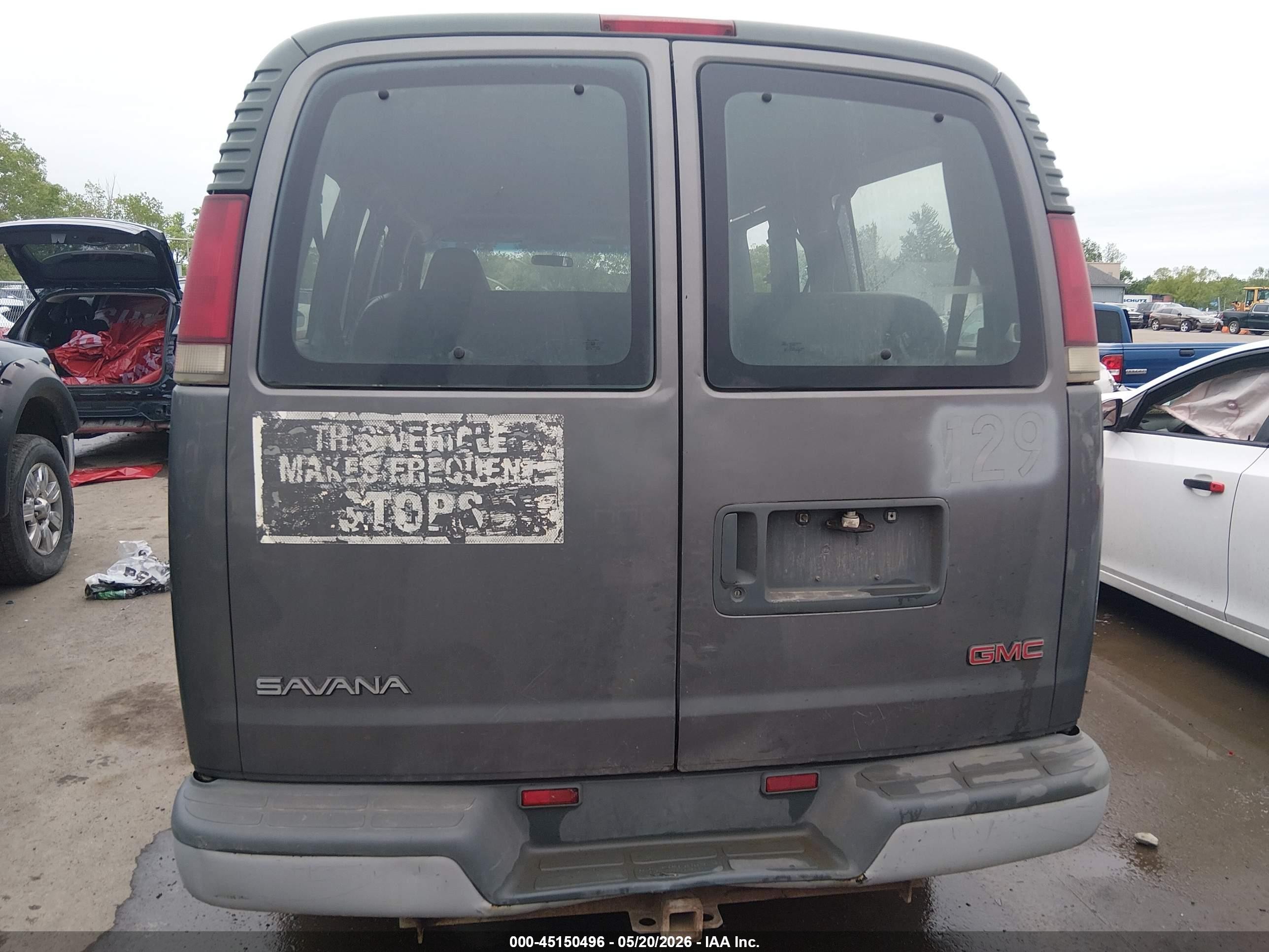 2000 Gmc Savana Standard Gray vin: 1GJGG25RXY1262121