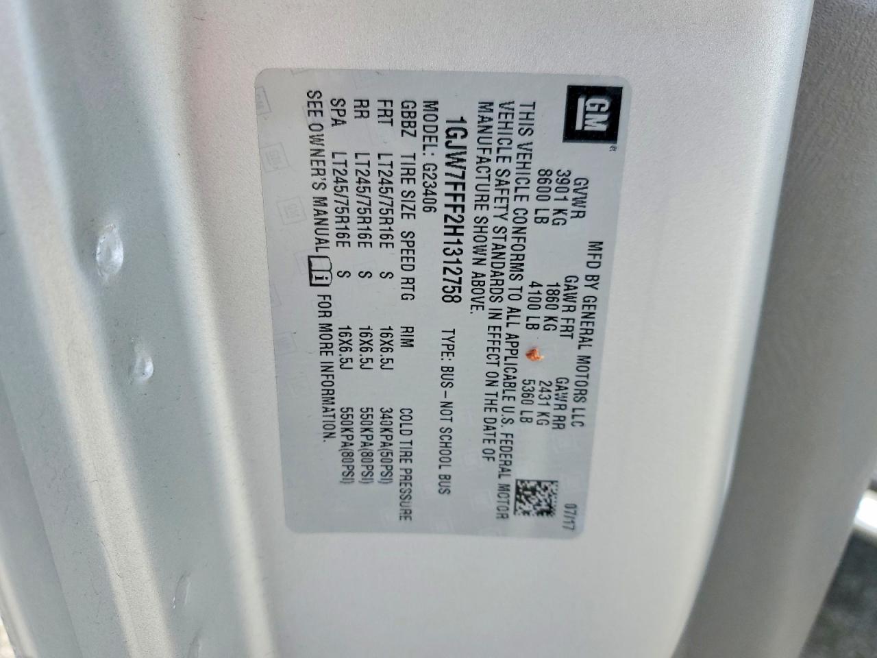 2017 Gmc Savana G2500 Lt Серебряный vin: 1GJW7FFF2H1312758