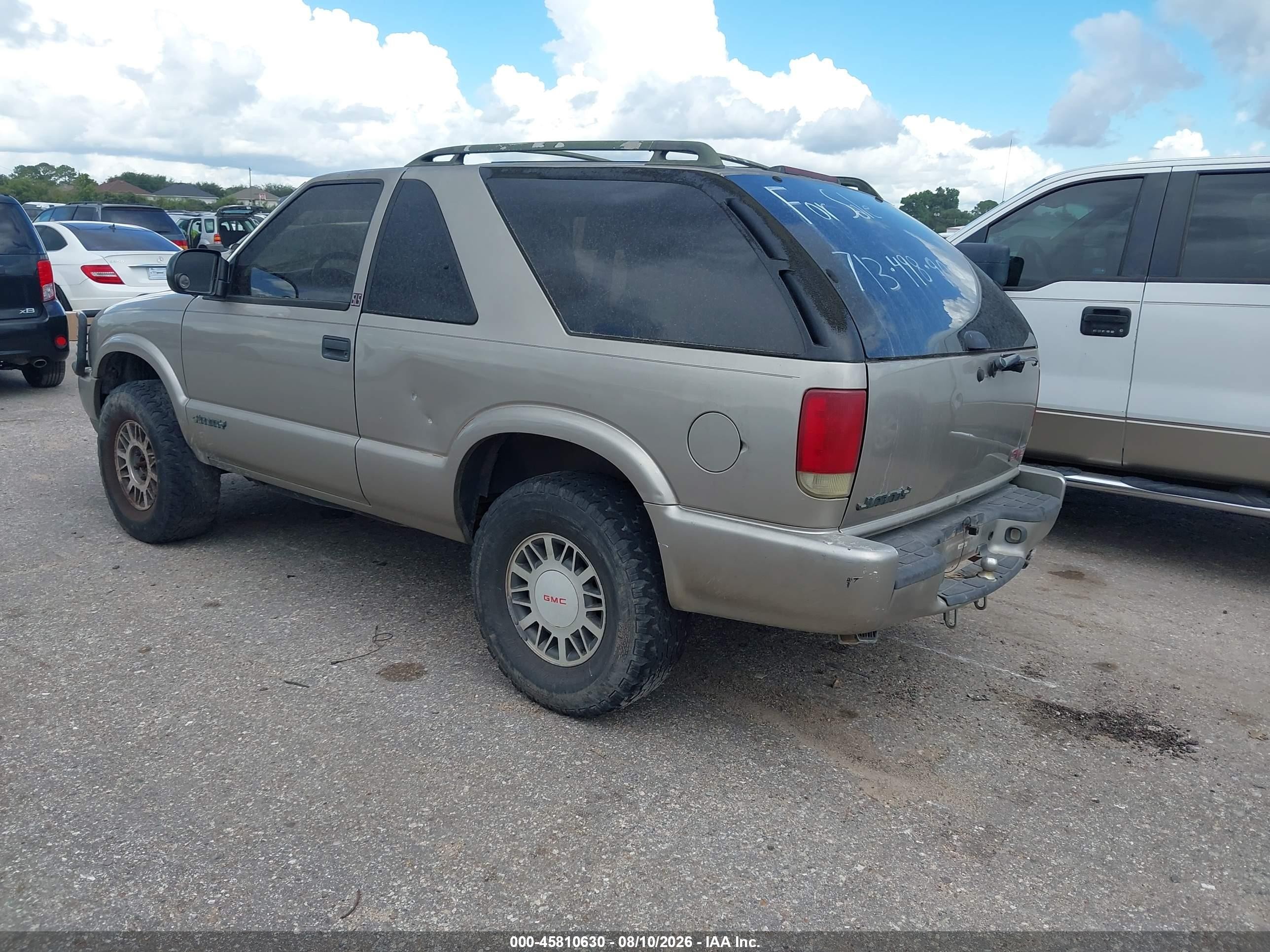 2001 Gmc Jimmy Sls W/1sb Бежевый vin: 1GKCT18W91K101258
