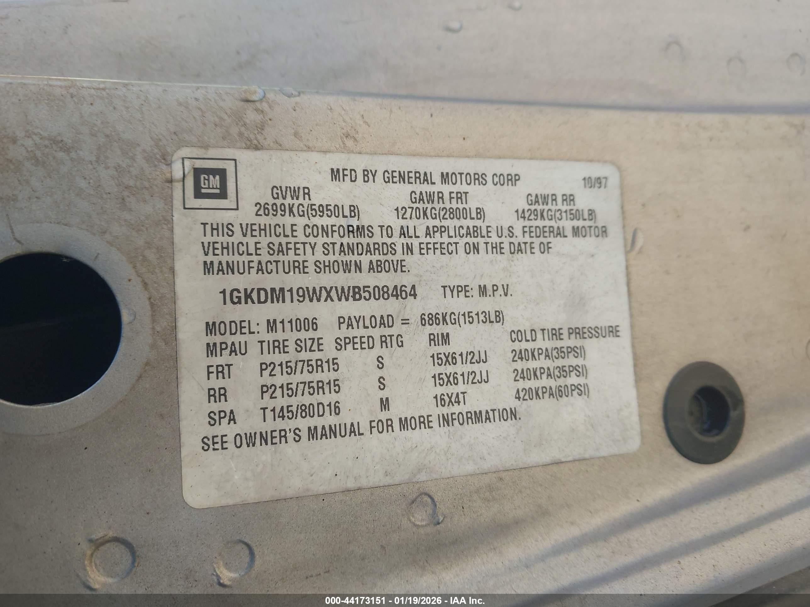1998 Gmc Safari Sle Зеленый vin: 1GKDM19WXWB508464