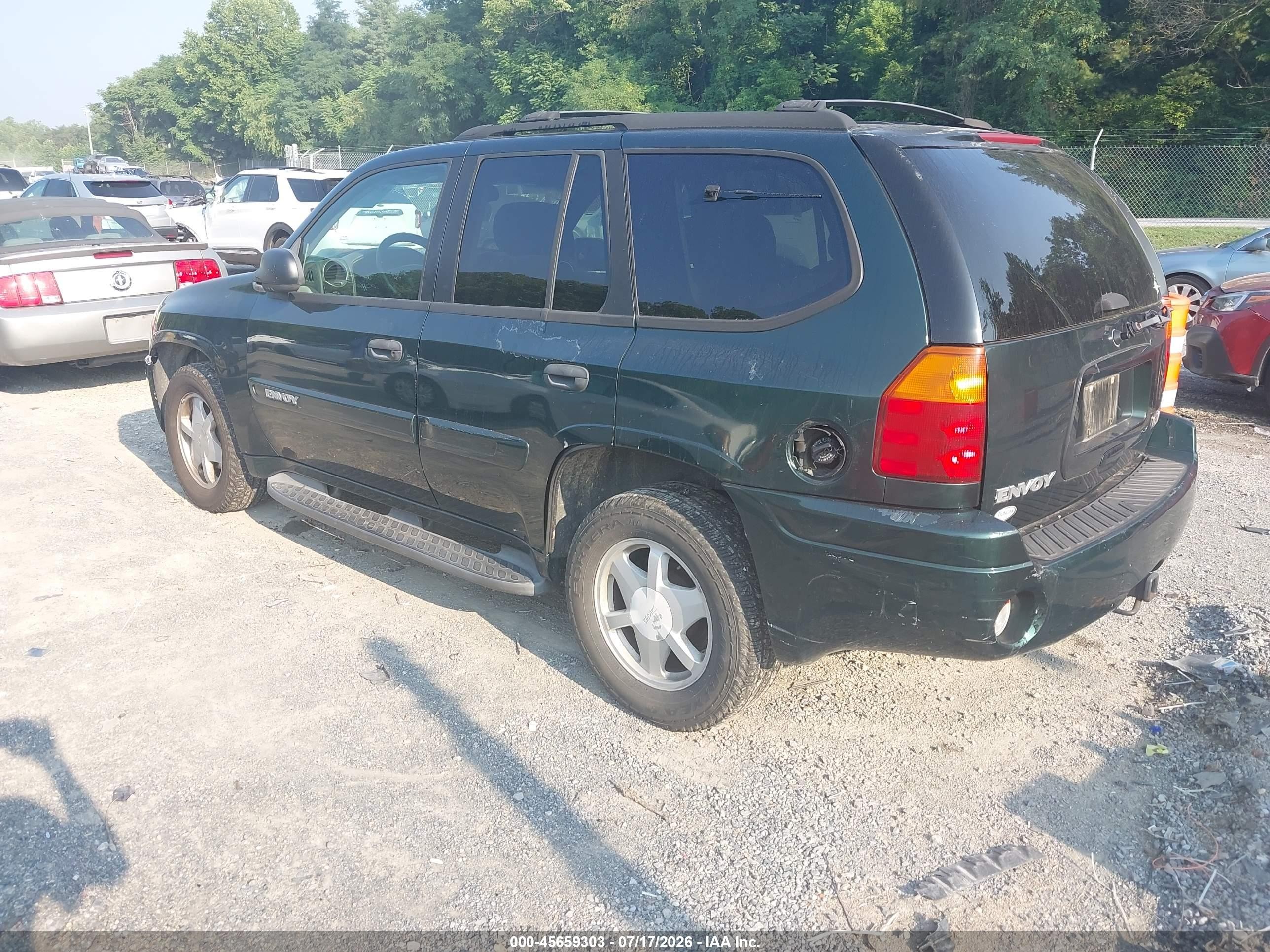 2003 Gmc Envoy Sle Green vin: 1GKDT13S232278049