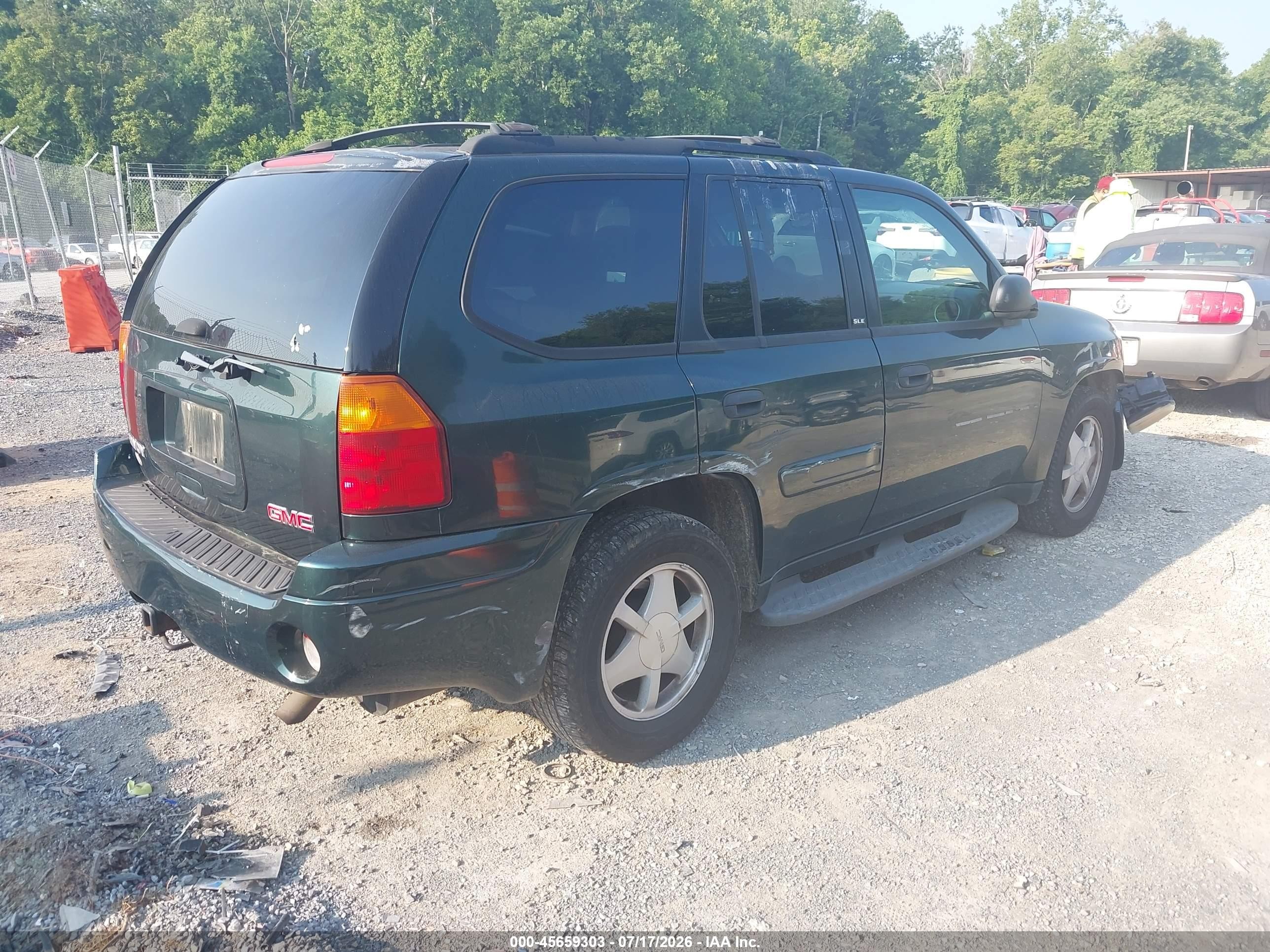 2003 Gmc Envoy Sle Green vin: 1GKDT13S232278049