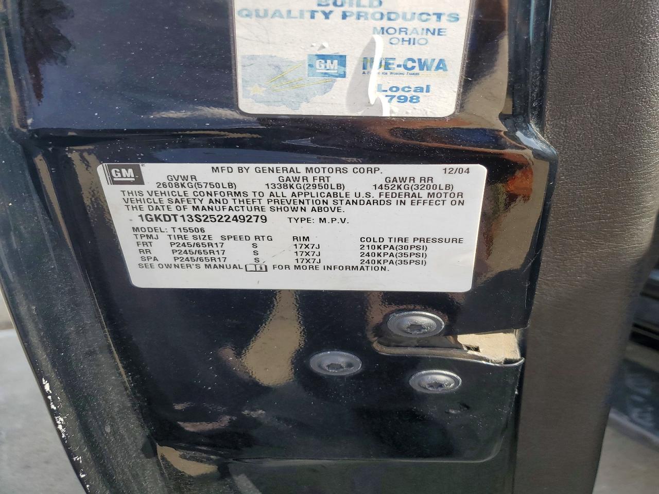 2005 Gmc Envoy Черный vin: 1GKDT13S252249279