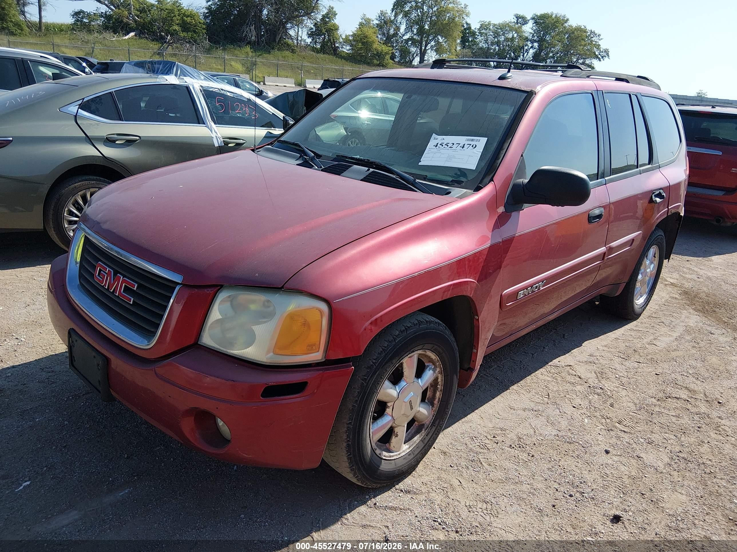 2005 Gmc Envoy Sle Maroon vin: 1GKDT13S452290898