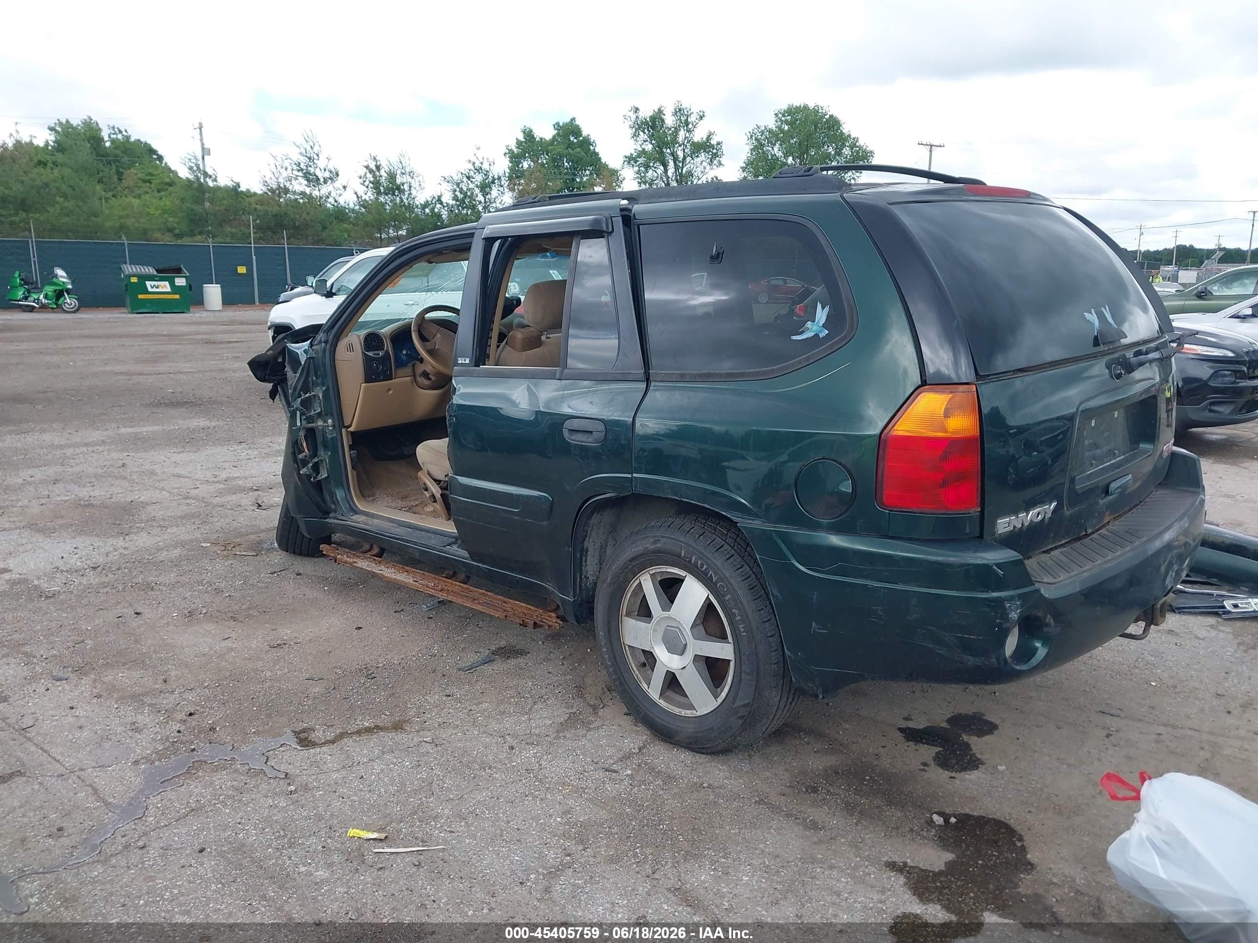 2003 Gmc Envoy Sle Green vin: 1GKDT13S632404431